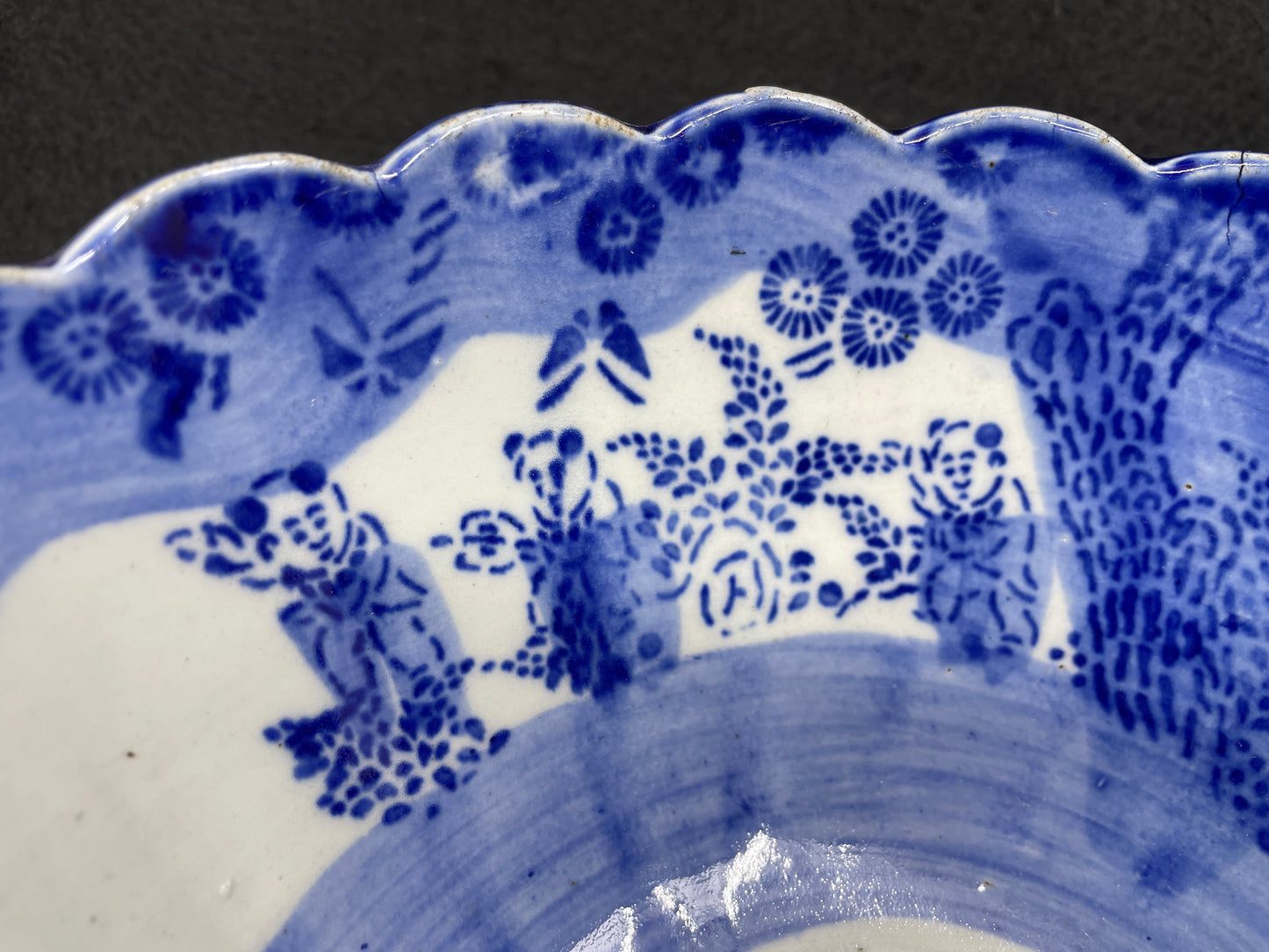 Japanese Katagami Bowl with Scalloped Edge (0NJ00B)