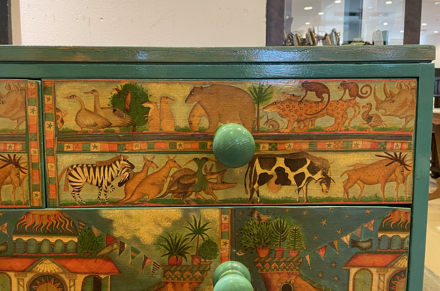 Vintage Noah's Ark Decoupage Dresser (0BZ005)