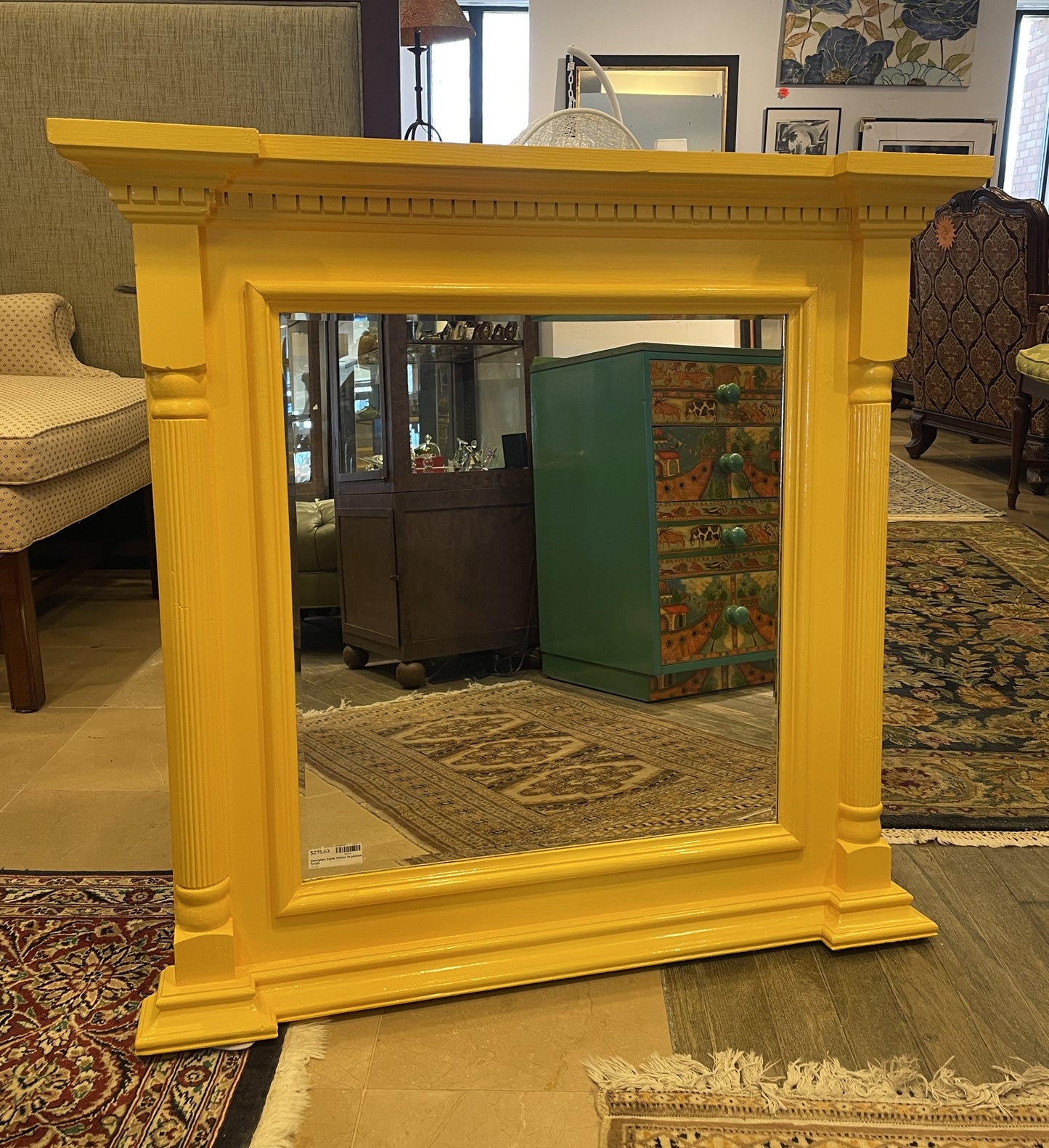 Georgian Style Mirror with Yellow Finish (0BZ007)