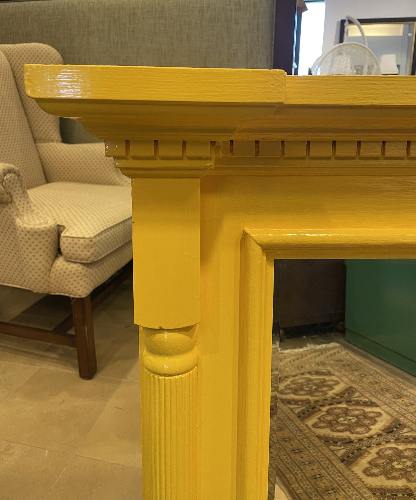 Georgian Style Mirror with Yellow Finish (0BZ007)