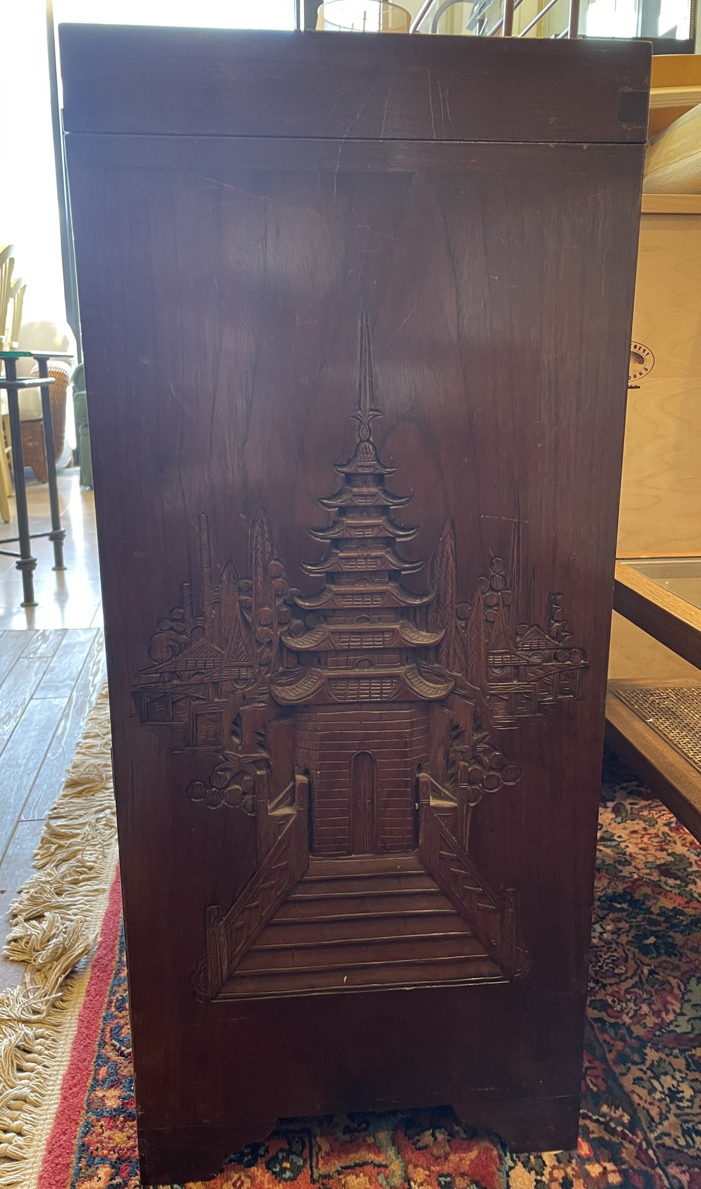Carved Asian Silverware Chest, floor standing (0NJ00A)