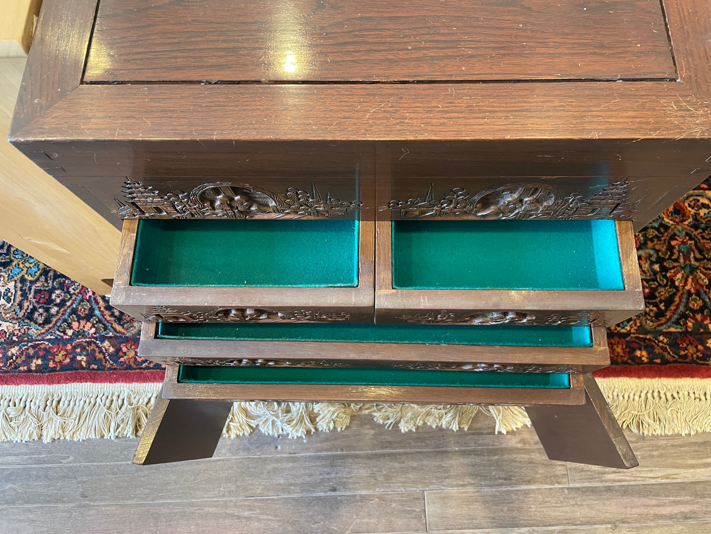 Carved Asian Silverware Chest, floor standing (0NJ00A)