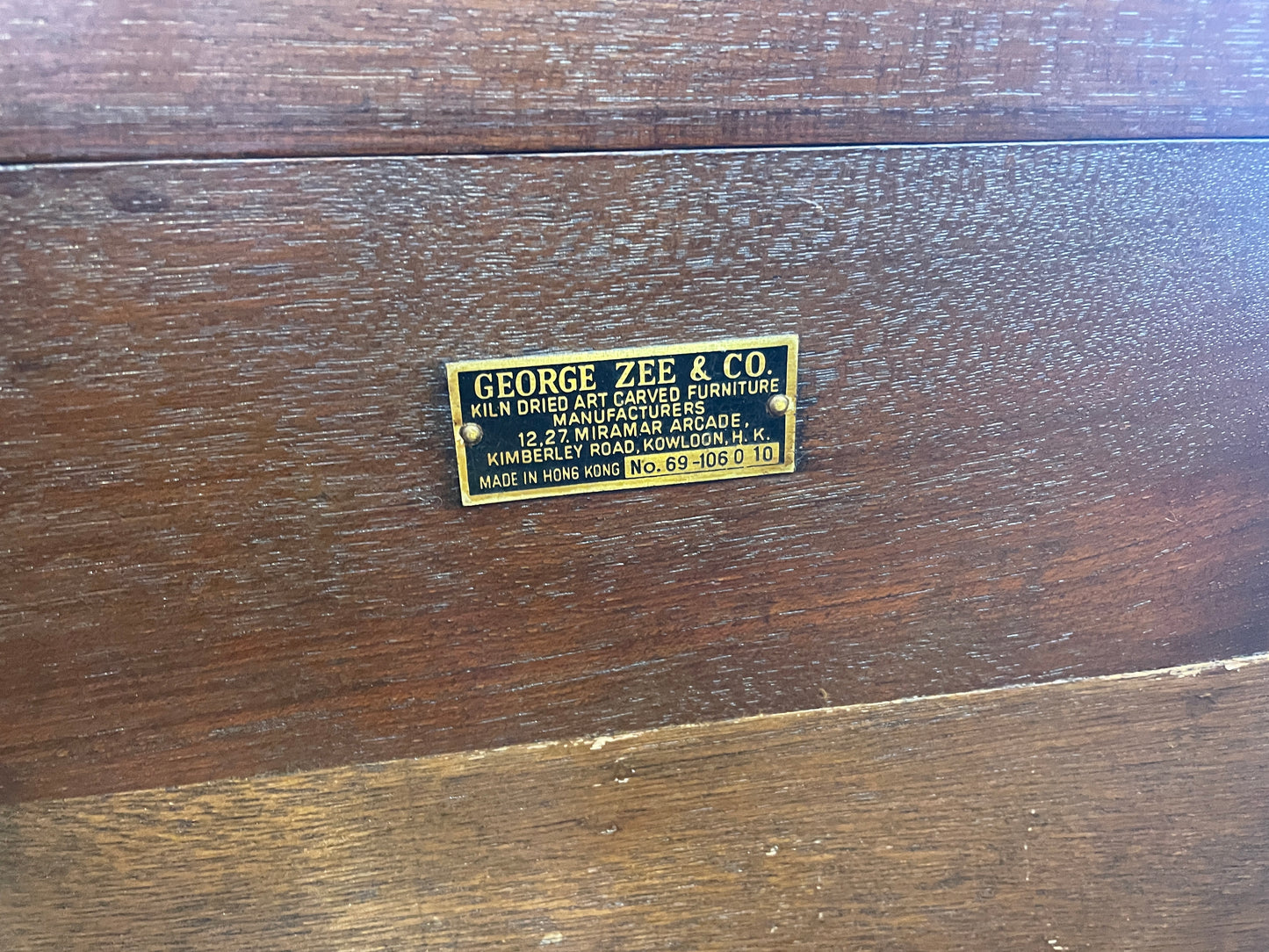 Carved Asian Silverware Chest, floor standing (0NJ00A)