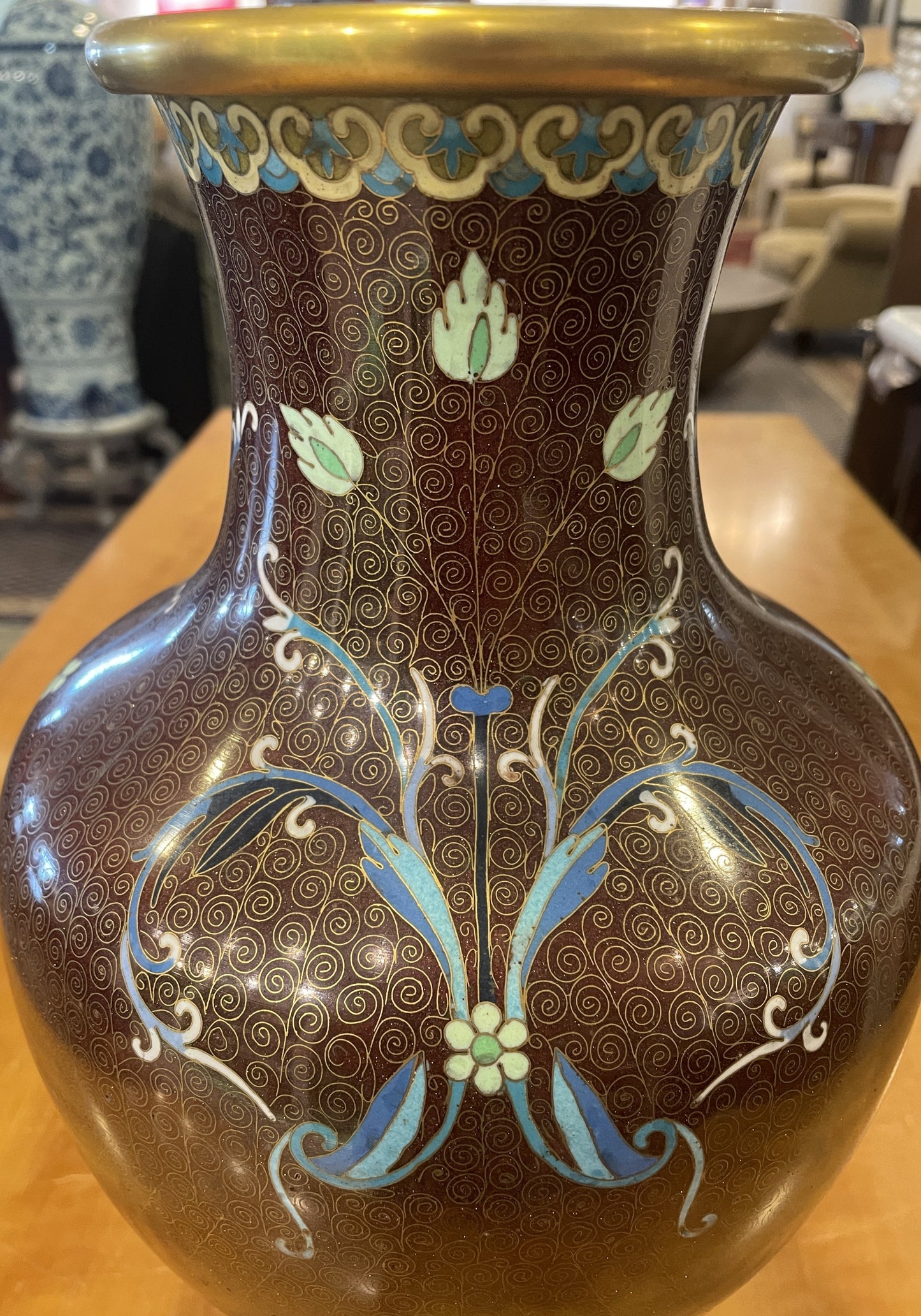 Mid Century Cloisonné Vase (0FE001)