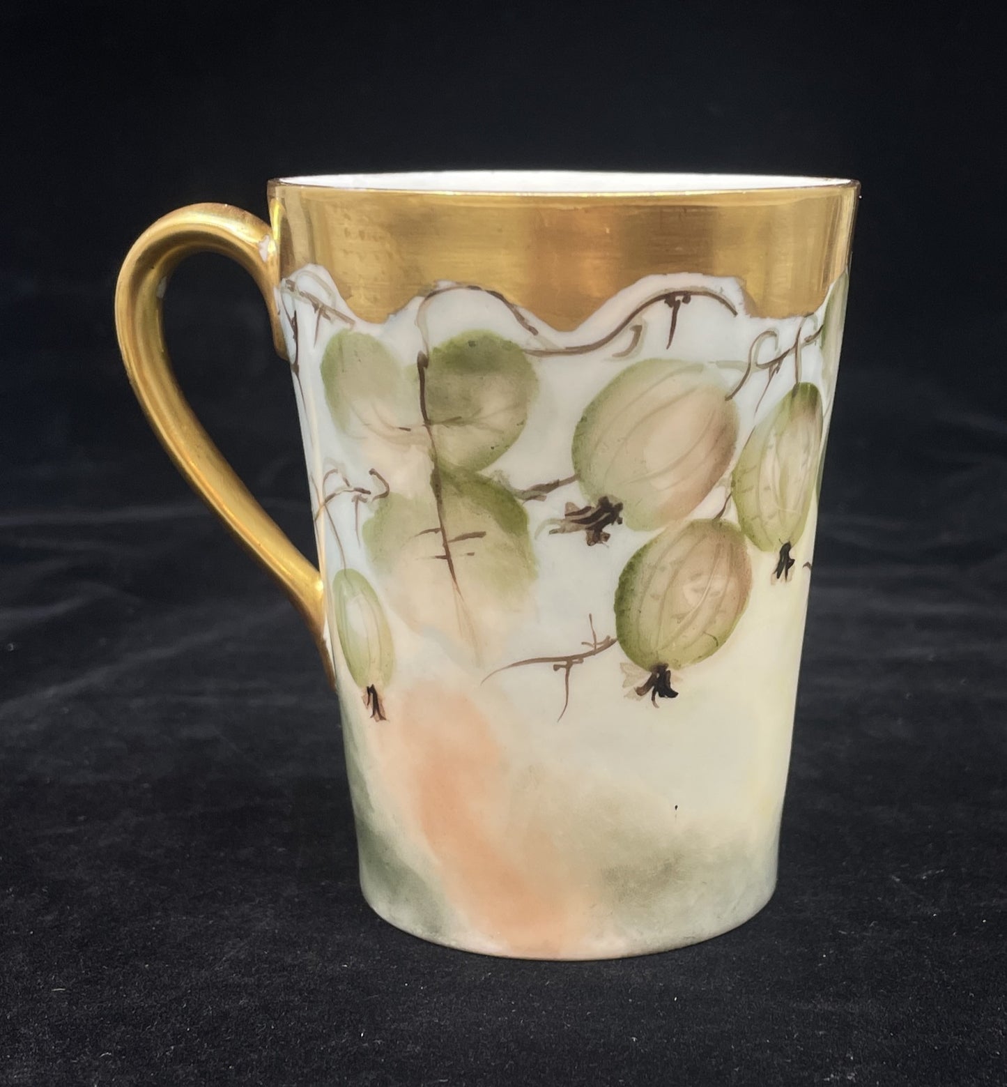 Tressemann & Vogt Limoges Antique Hand Painted Mugs, set of 6 (0IR017)