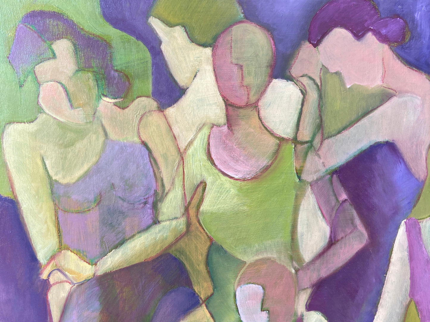 Jill Worm Purple and Green Cubist People