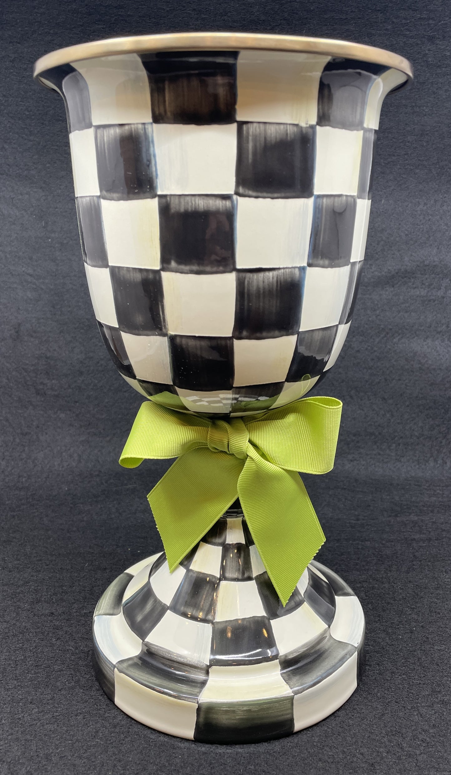 Mackenzie-Childs Courtly Check Pedestal Vase (0NL002)