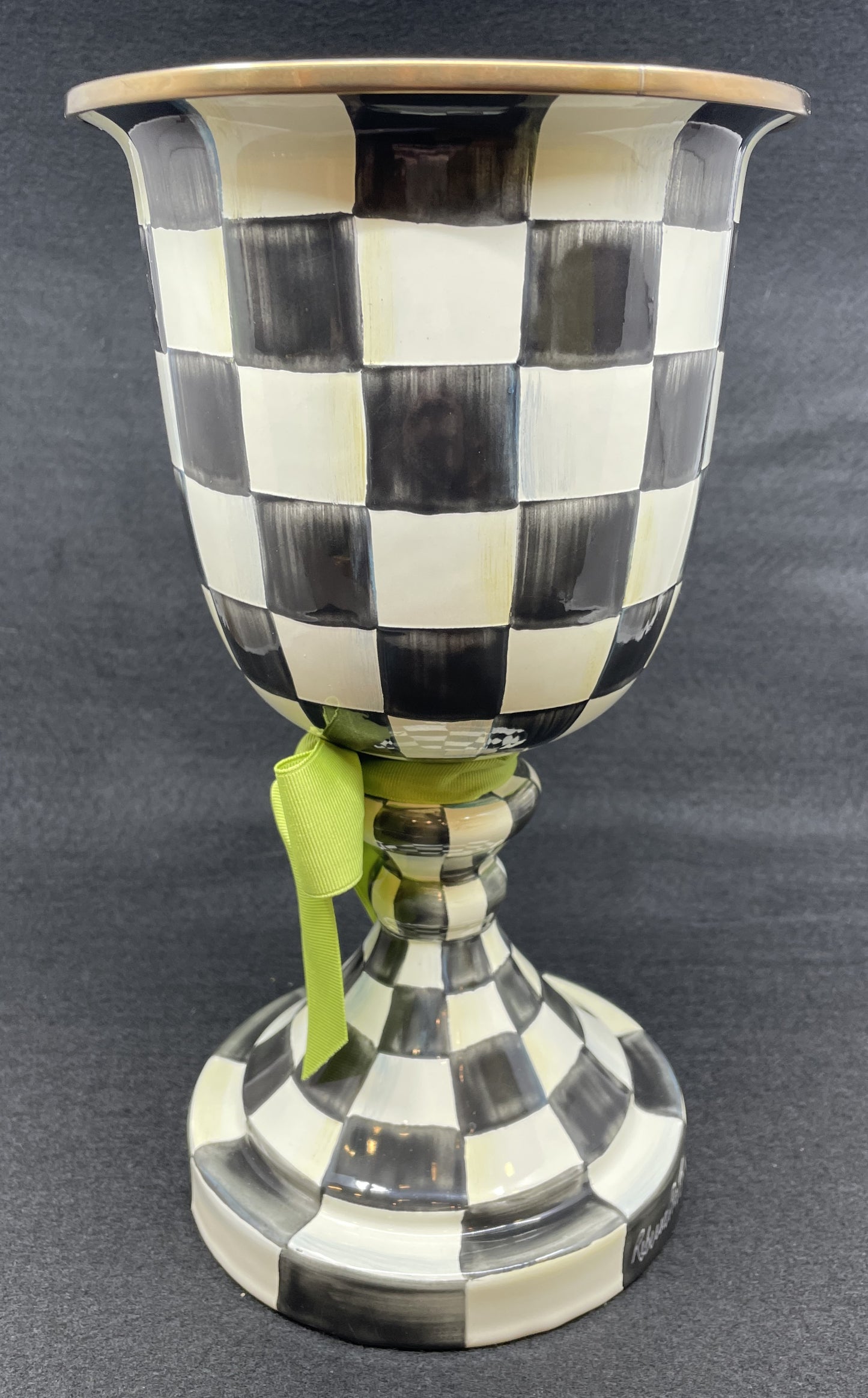 Mackenzie-Childs Courtly Check Pedestal Vase (0NL002)