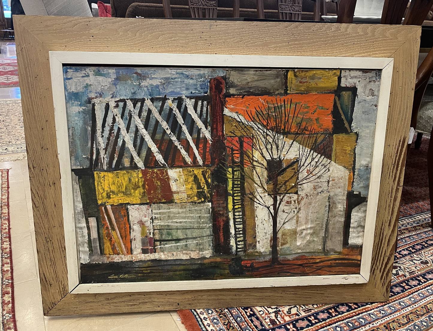 Luc LeBon Mid Century House Acrylic on Masonite (0NJ002)