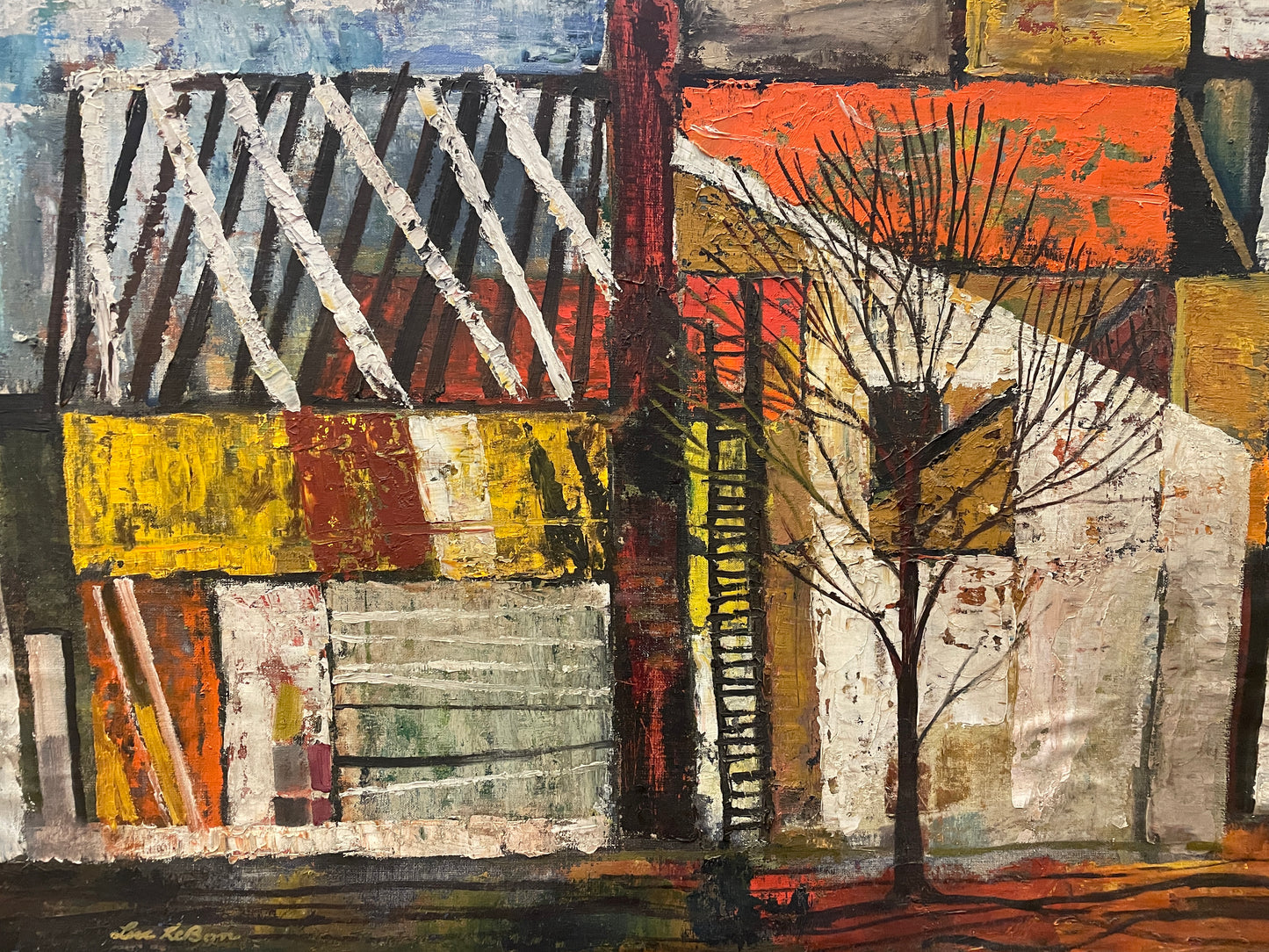 Luc LeBon Mid Century House Acrylic on Masonite (0NJ002)