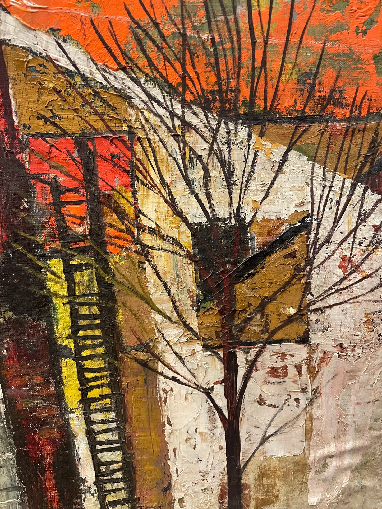 Luc LeBon Mid Century House Acrylic on Masonite (0NJ002)