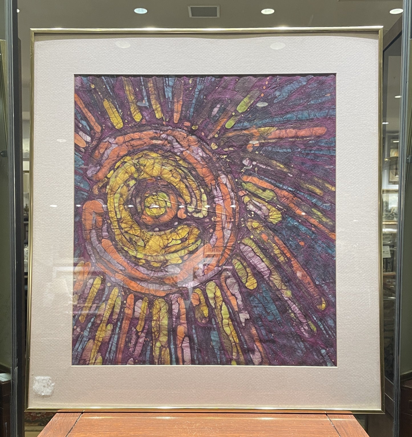 Sun Batik on Paper, Original, Signed (0NJ003)