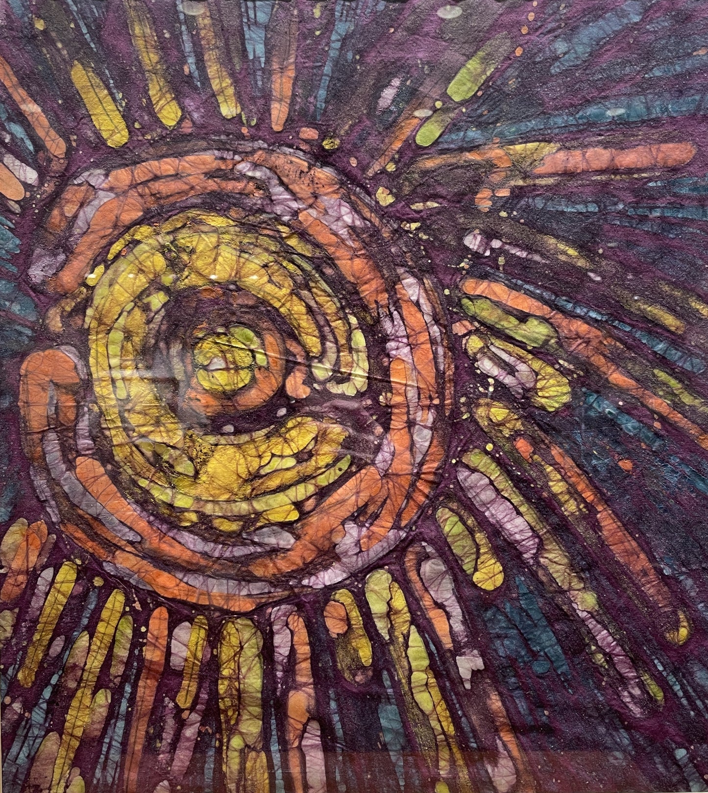Sun Batik on Paper, Original, Signed (0NJ003)