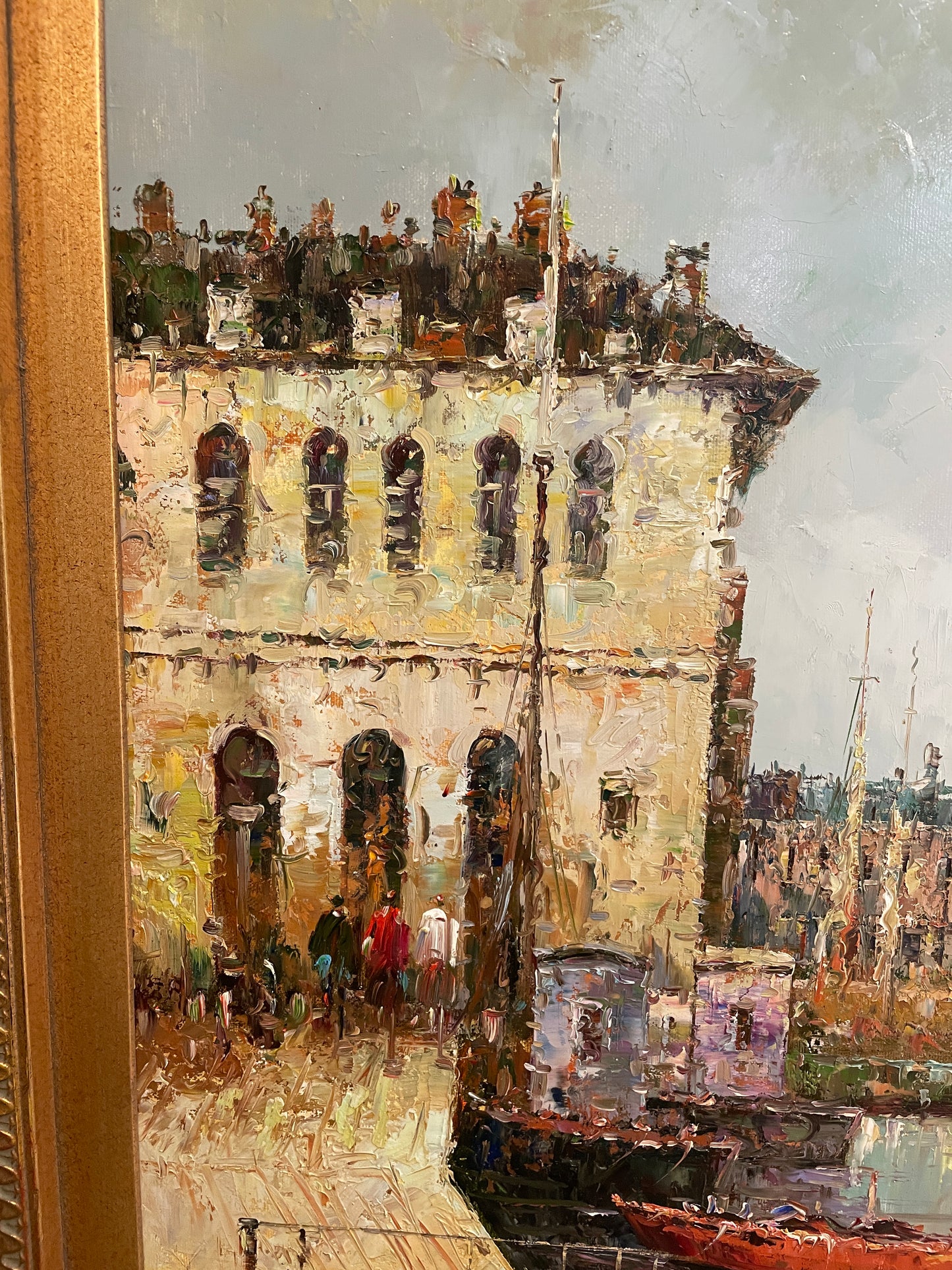 Oil on Canvas, Canal Scene signed Morgan (0JZ001)