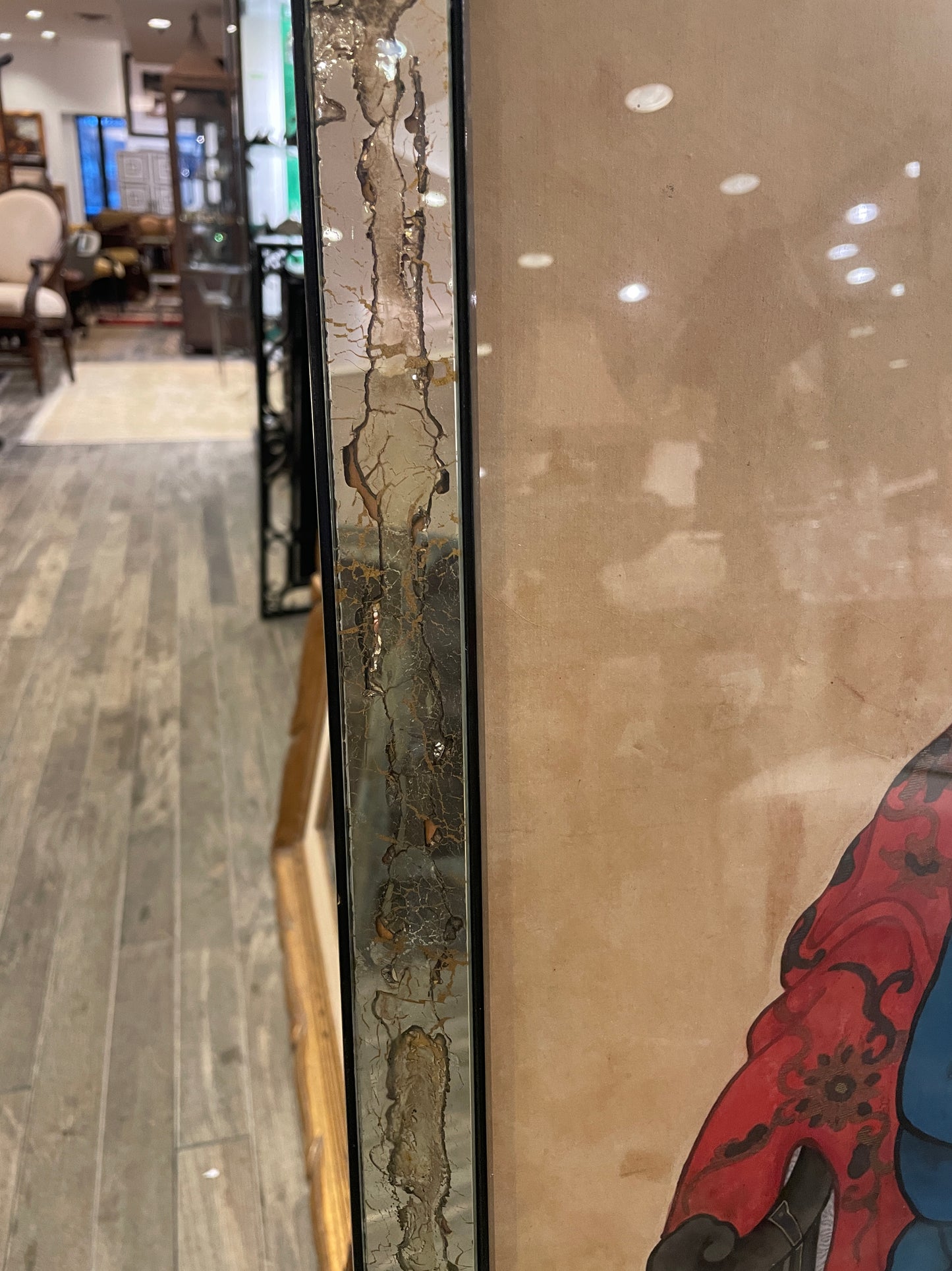 Chinese Ancestor in Vintage Mirrored Frame (0JZ002)