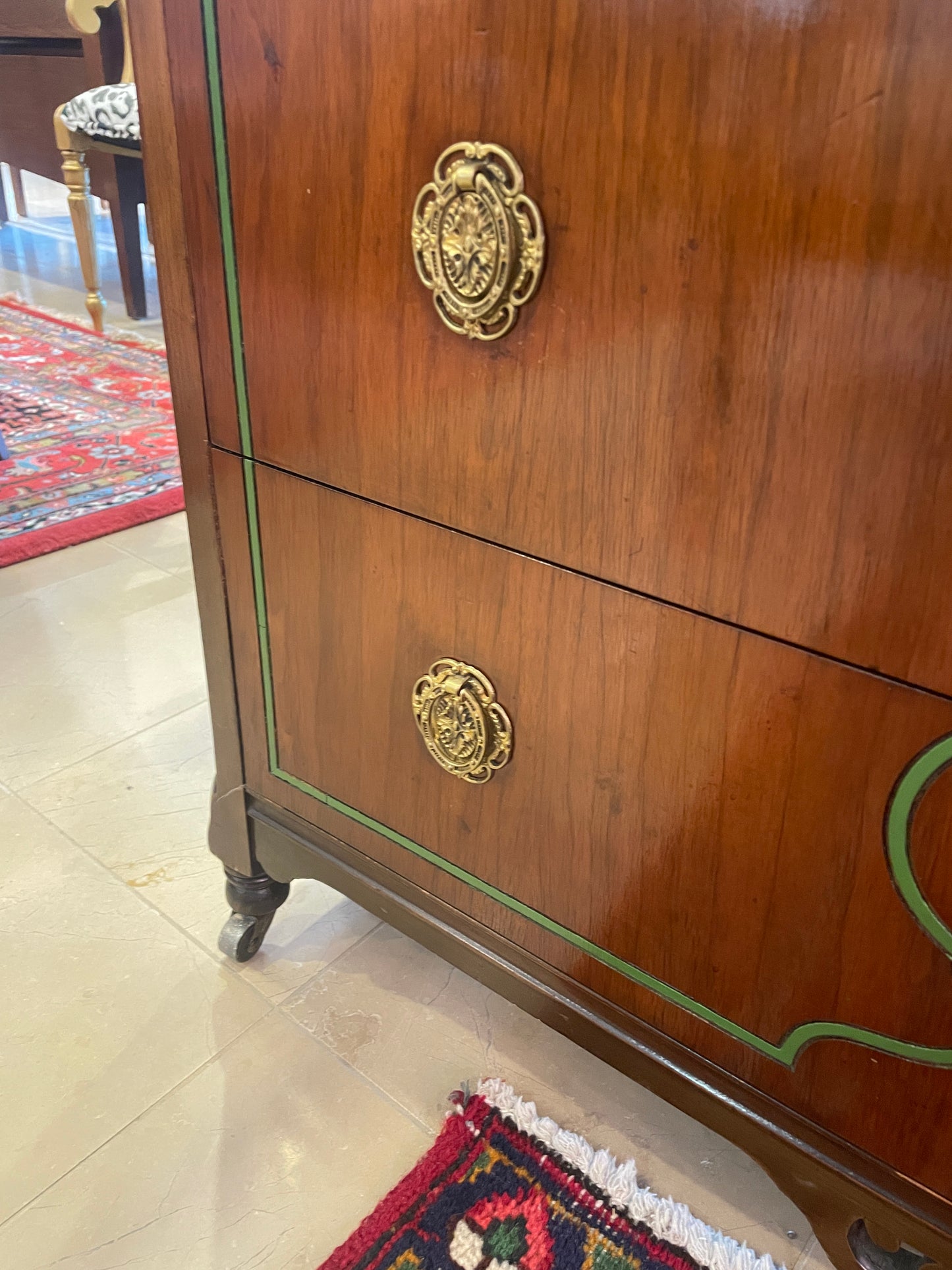 Vintage Floral Hand Painted Chest, 1940s (0FH005)