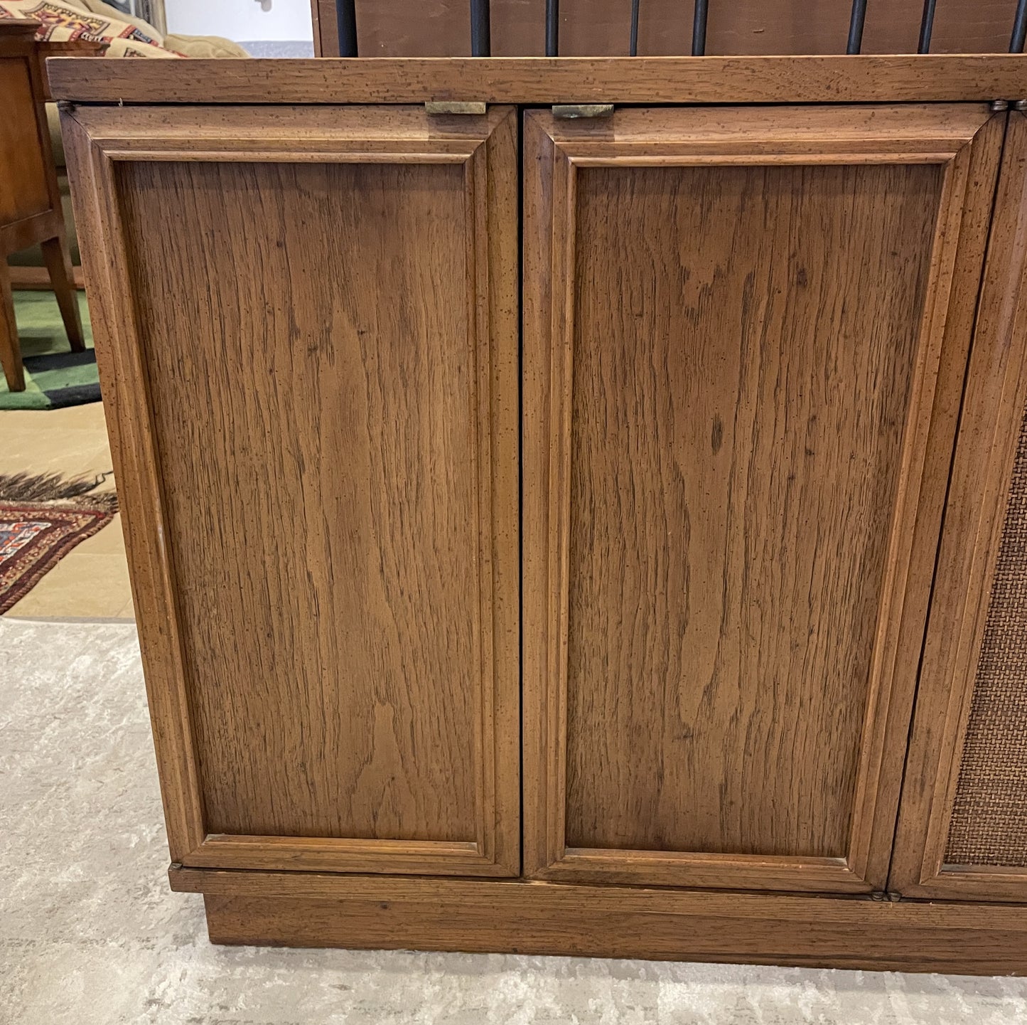 Mid Century Credenza with Woven Doors, AS IS (0NJ007)