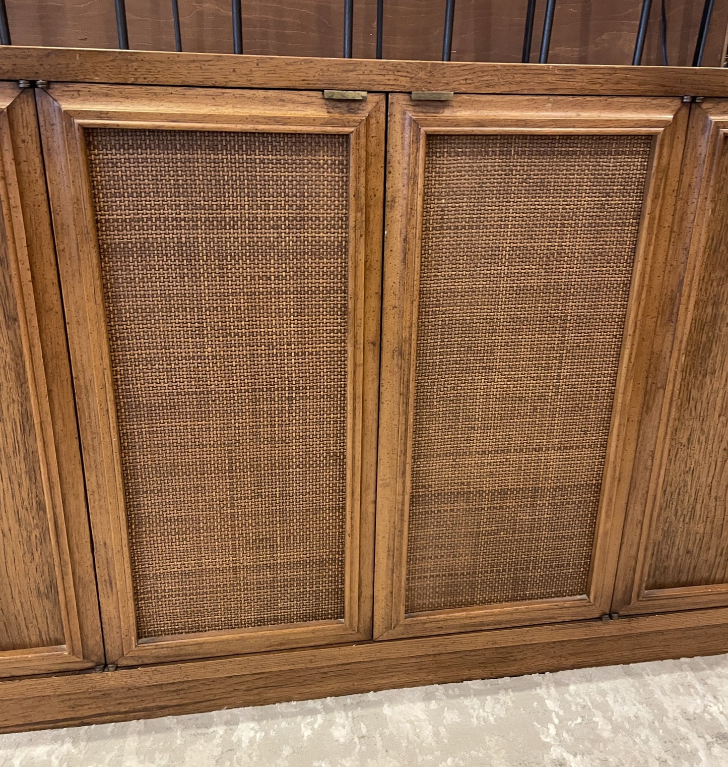 Mid Century Credenza with Woven Doors, AS IS (0NJ007)