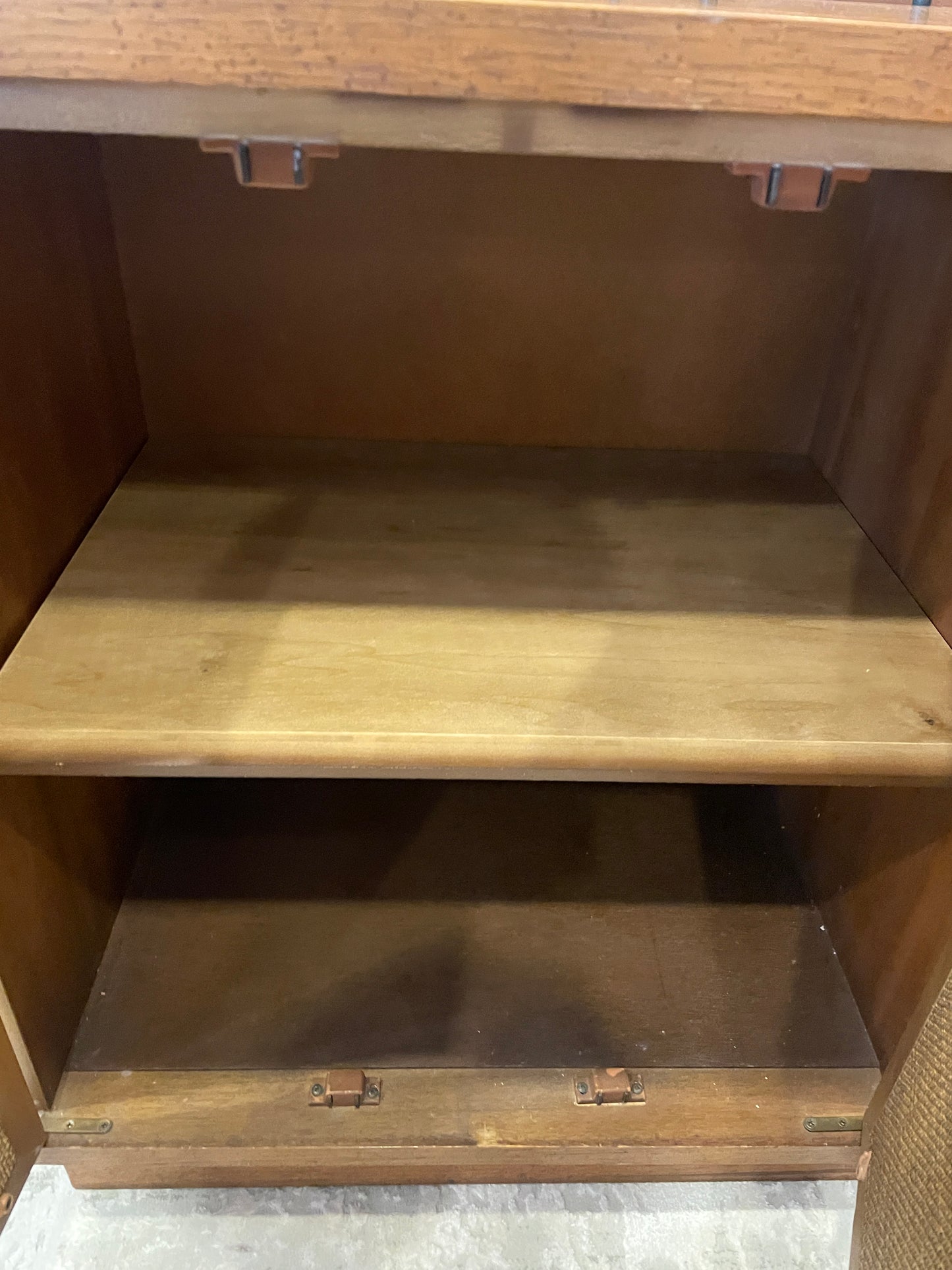 Mid Century Credenza with Woven Doors, AS IS (0NJ007)
