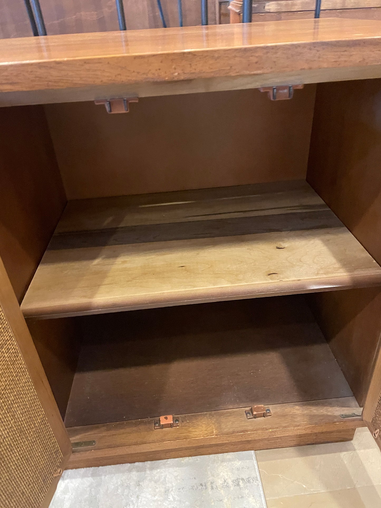 Mid Century Credenza with Woven Doors, AS IS (0NJ007)