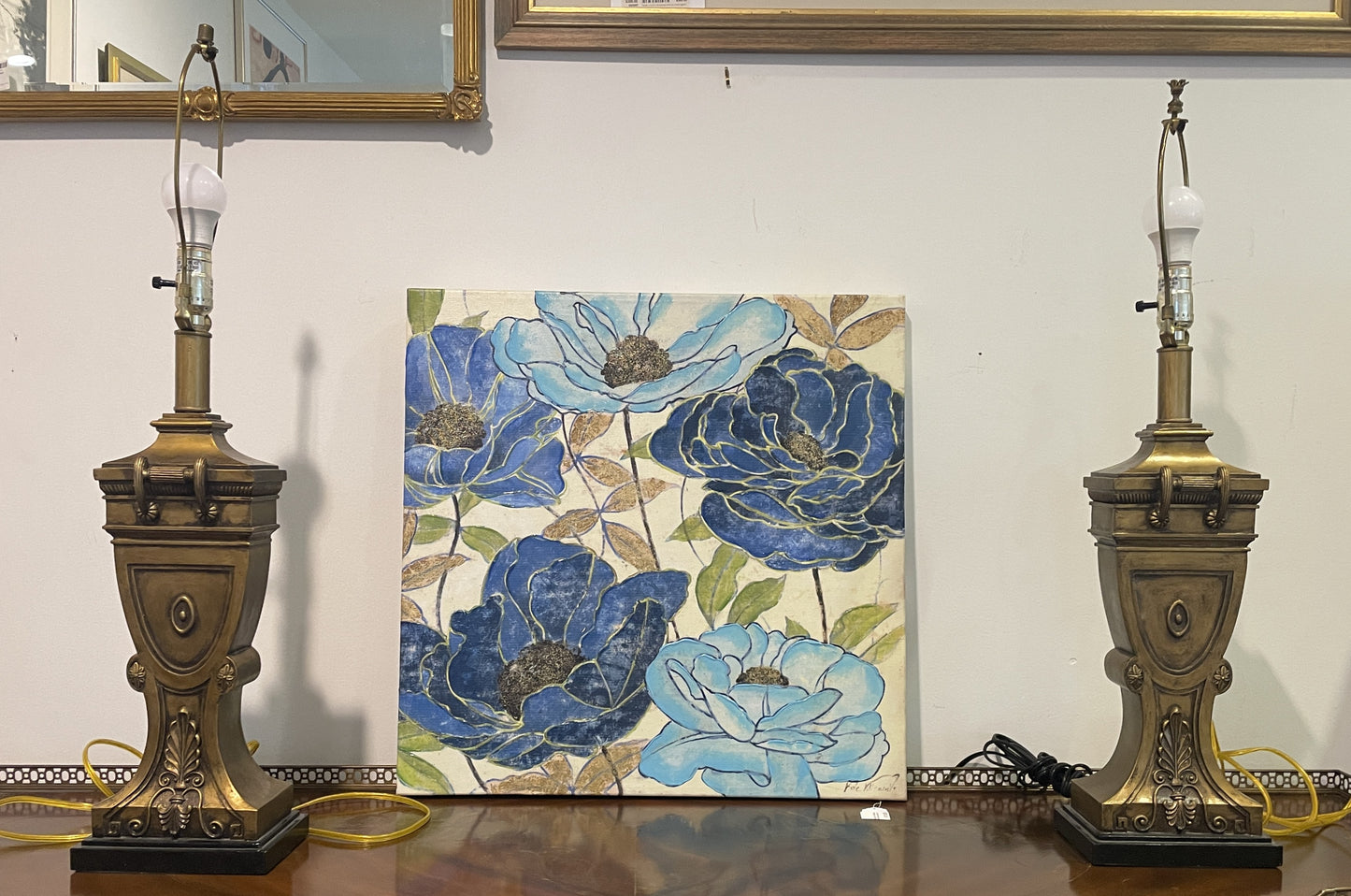 Pair Vintage Hollywood Regency Lamps, AS IS (0JZ008)