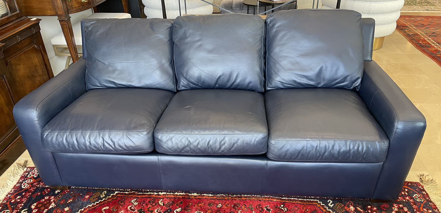 Navy Leather Sofa (0BL00C)