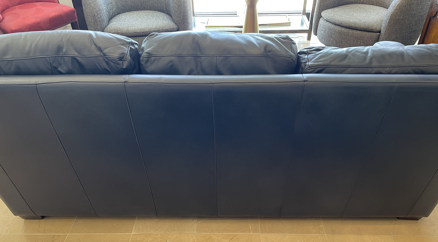 Navy Leather Sofa (0BL00C)