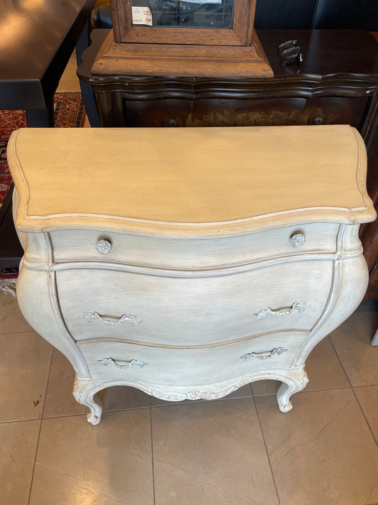 Small painted Bombe Chest, Cream