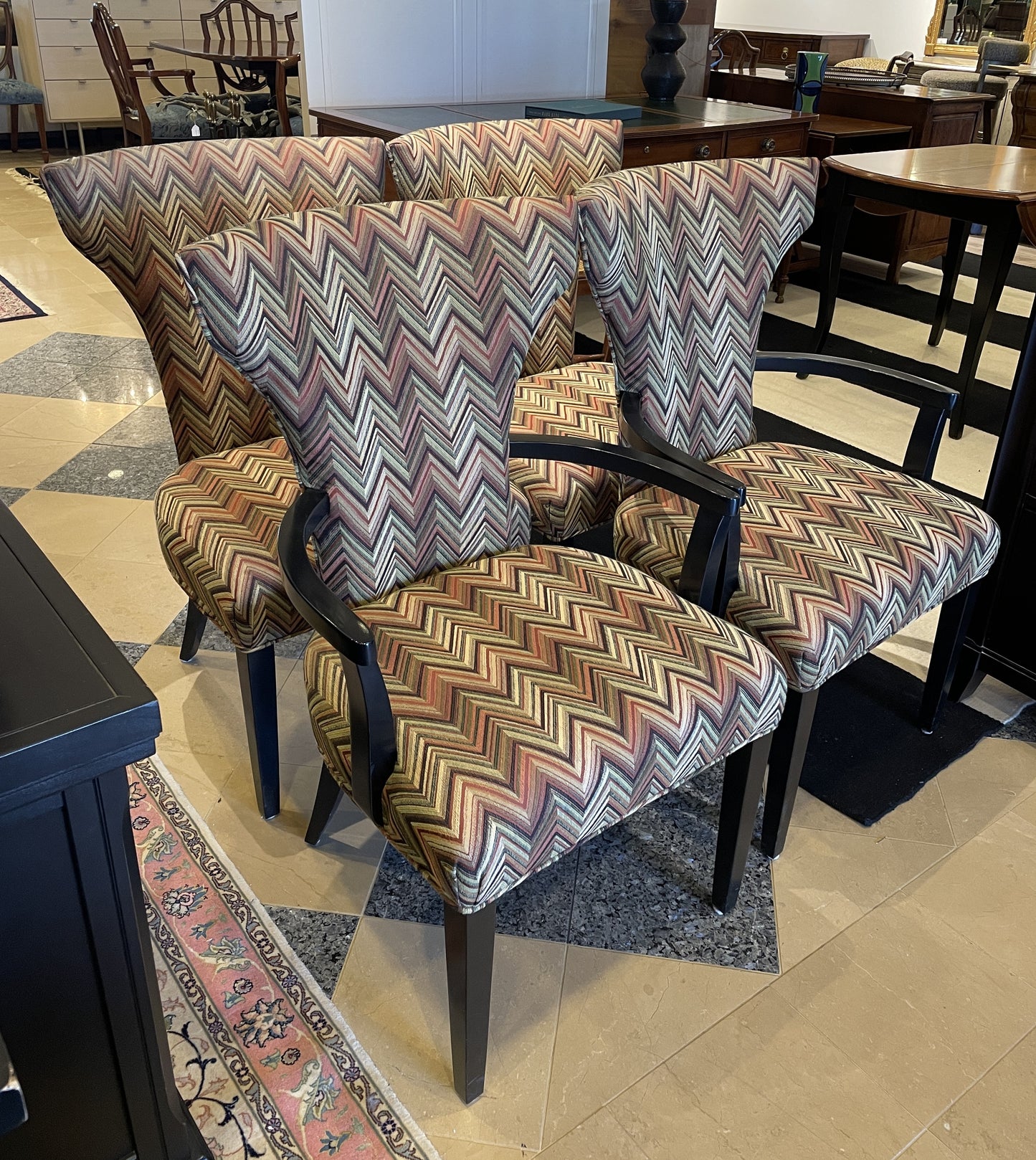 Set of 4 R Honquist Chevron Dining Chairs (0C0004)