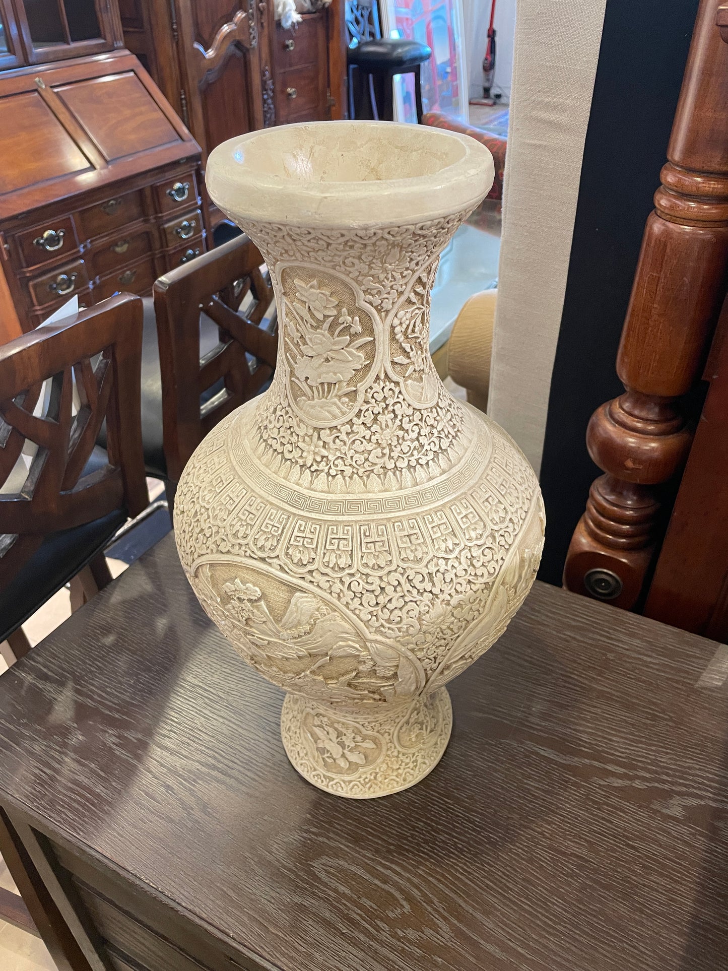 Asian Carved Soapstone Vase (00S008)