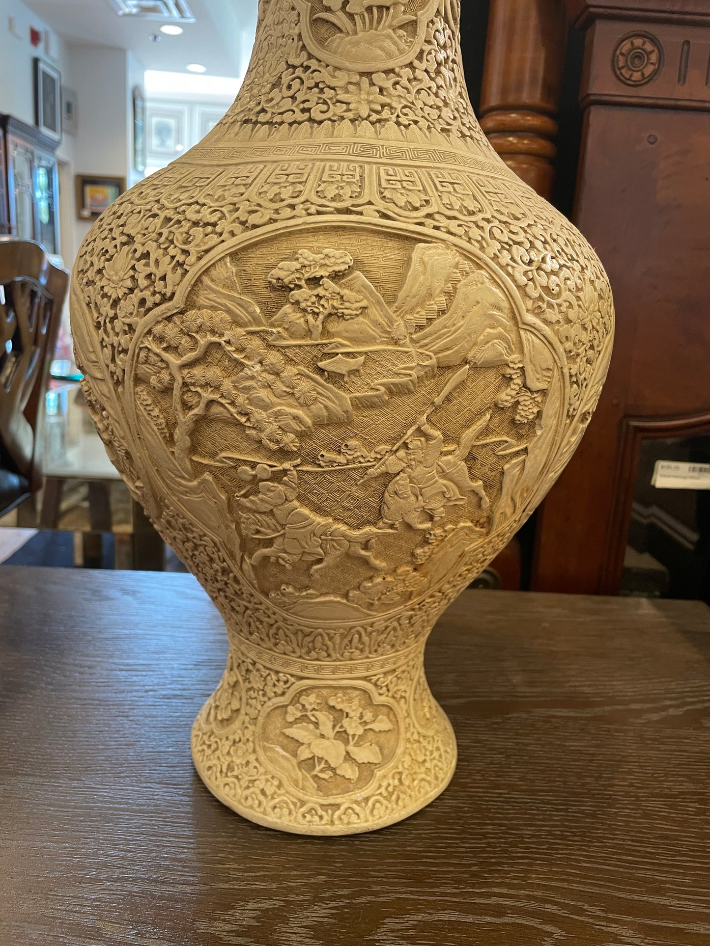 Asian Carved Soapstone Vase (00S008)