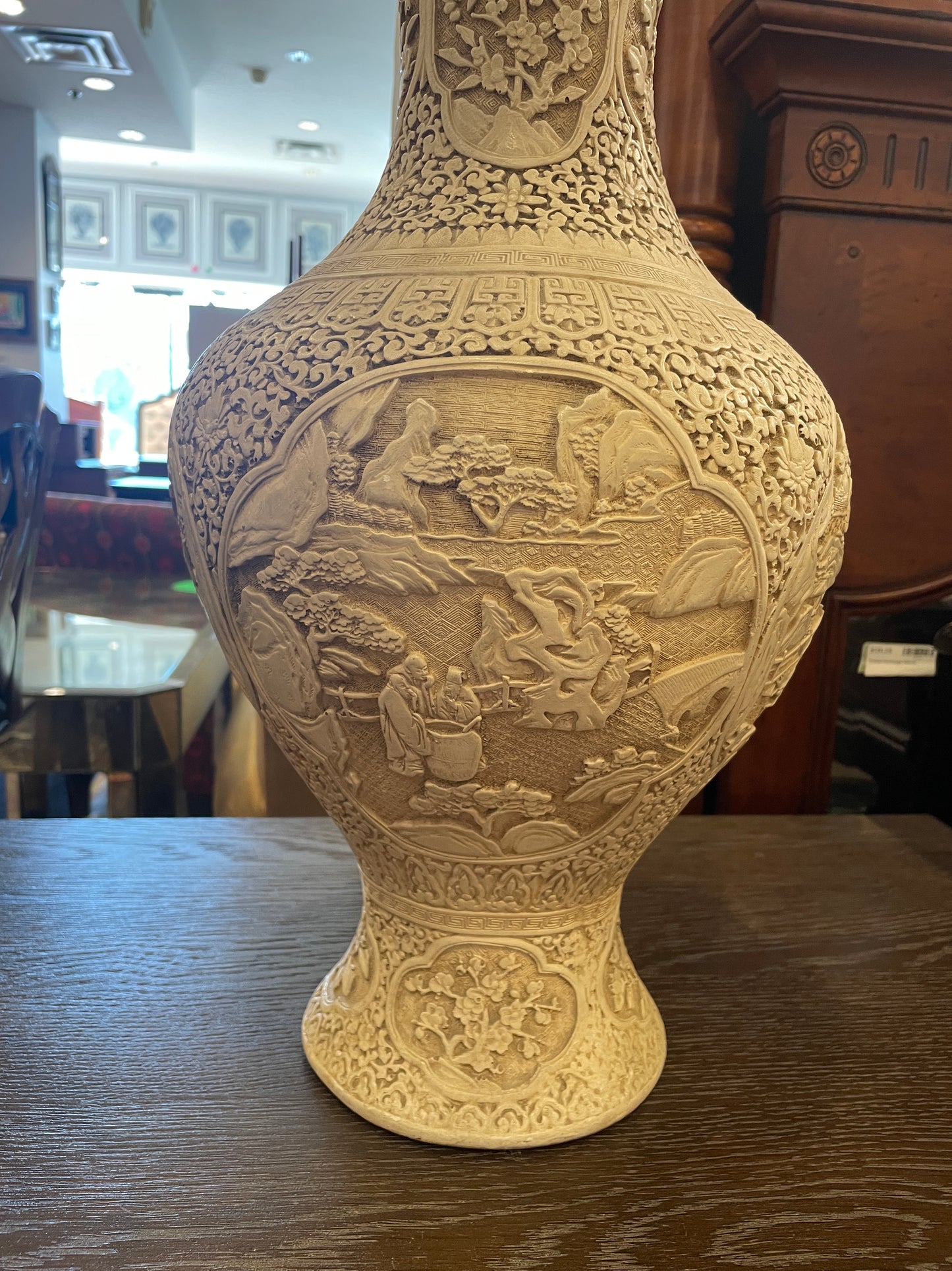 Asian Carved Soapstone Vase (00S008)