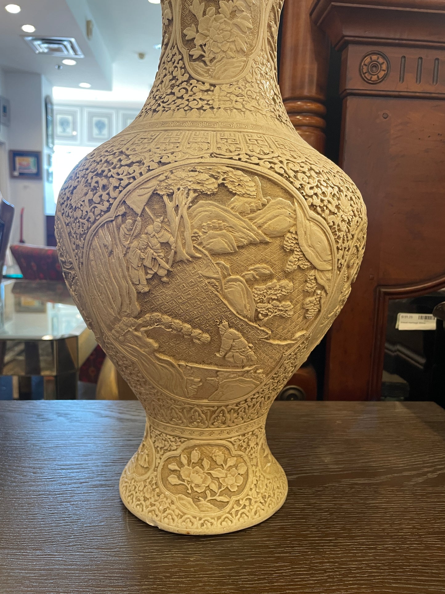 Asian Carved Soapstone Vase (00S008)