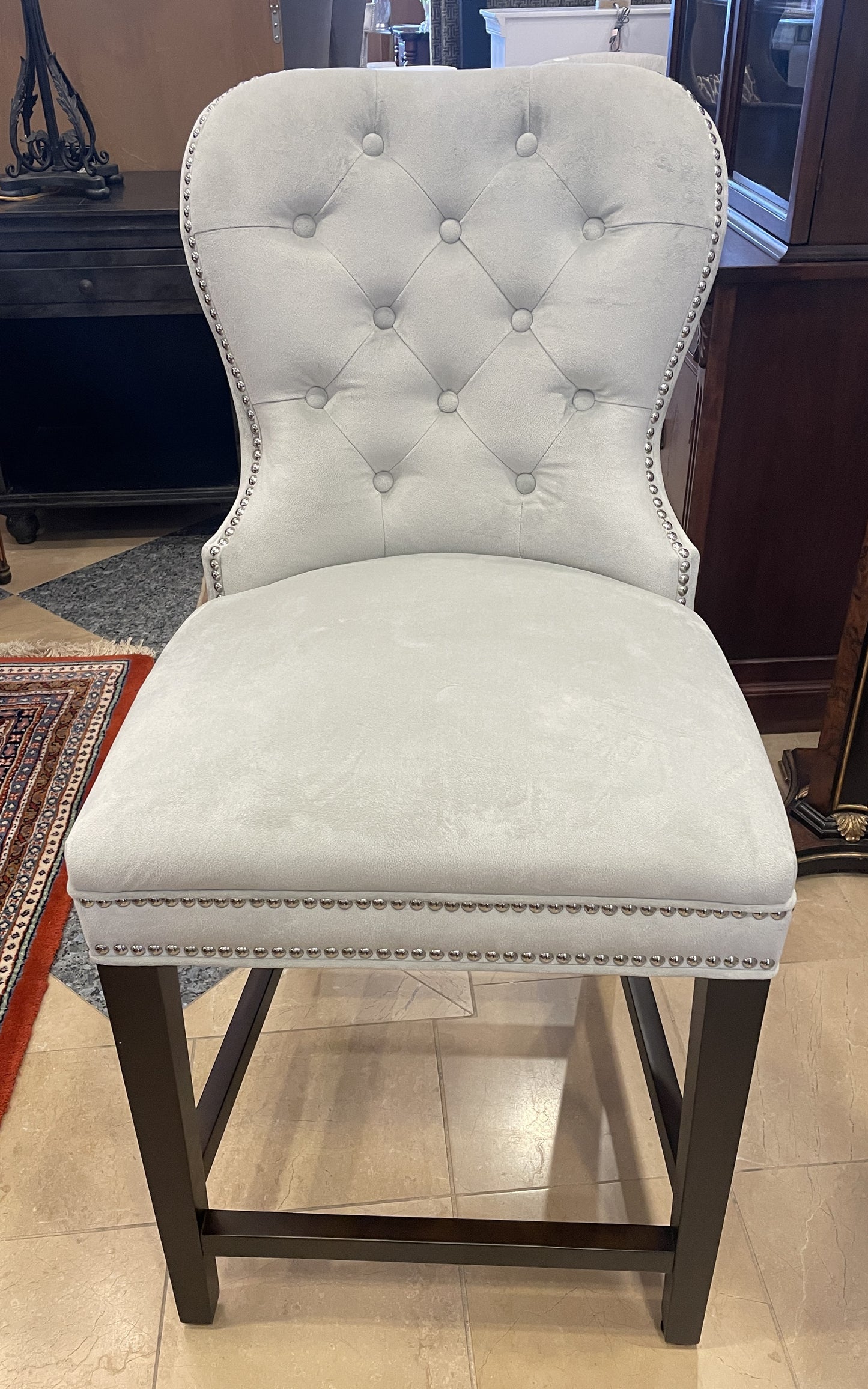 ZGallerie "Charlotte" Tufted Barstool (Two available 0NR001 and 0NR002)