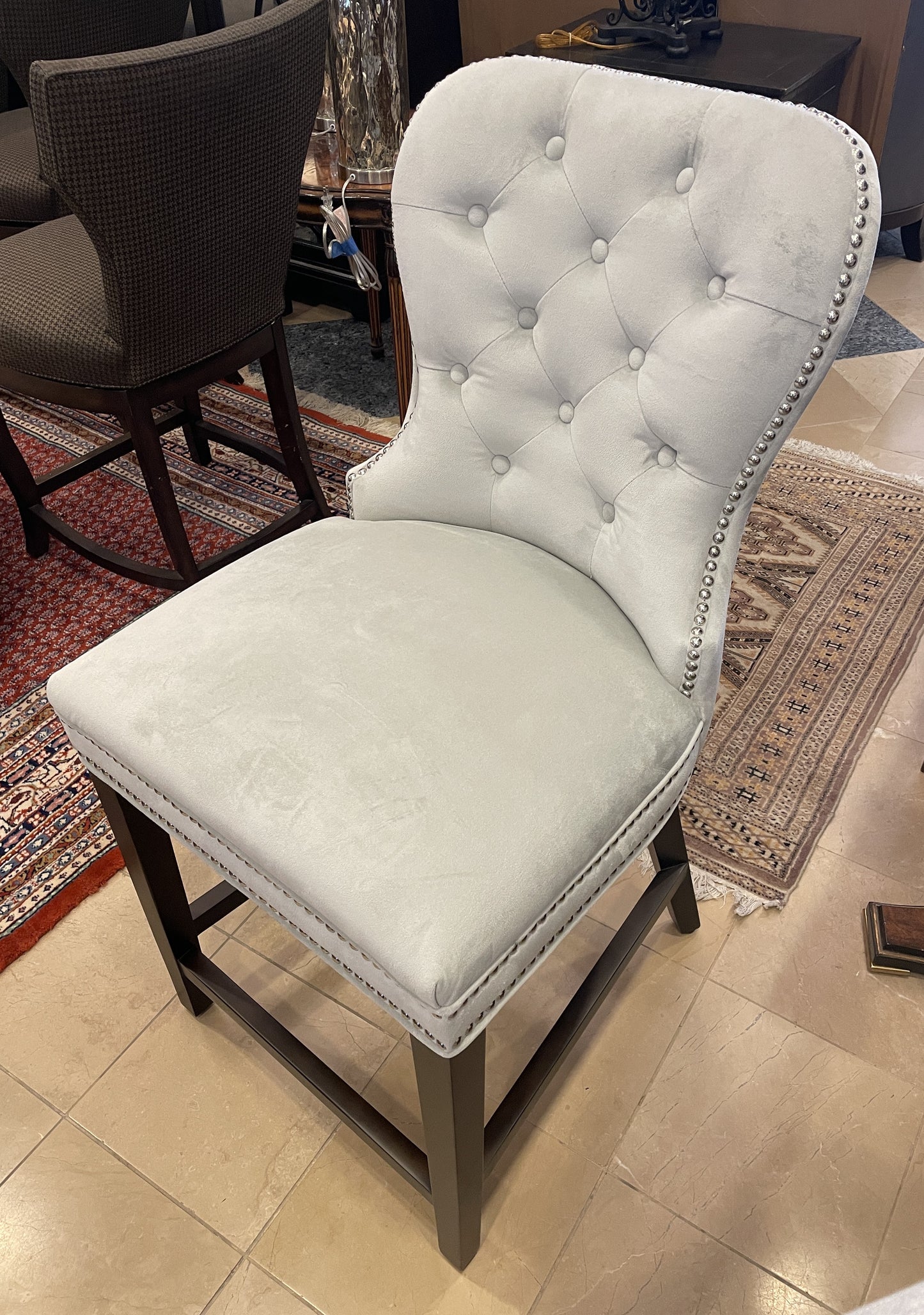 ZGallerie "Charlotte" Tufted Barstool (Two available 0NR001 and 0NR002)