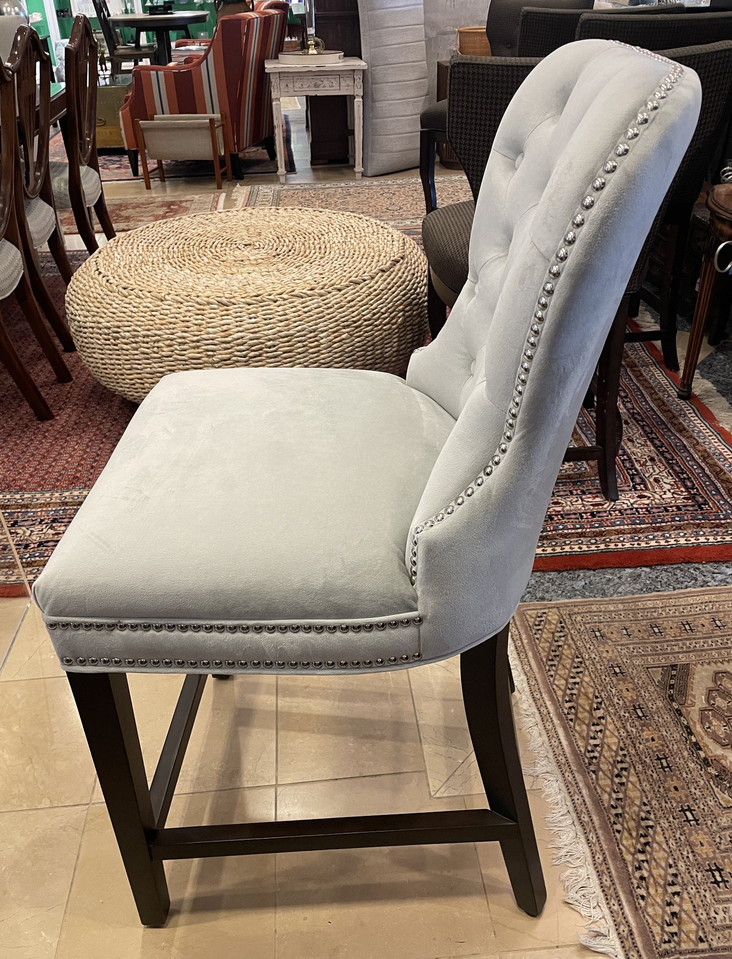 ZGallerie "Charlotte" Tufted Barstool (Two available 0NR001 and 0NR002)
