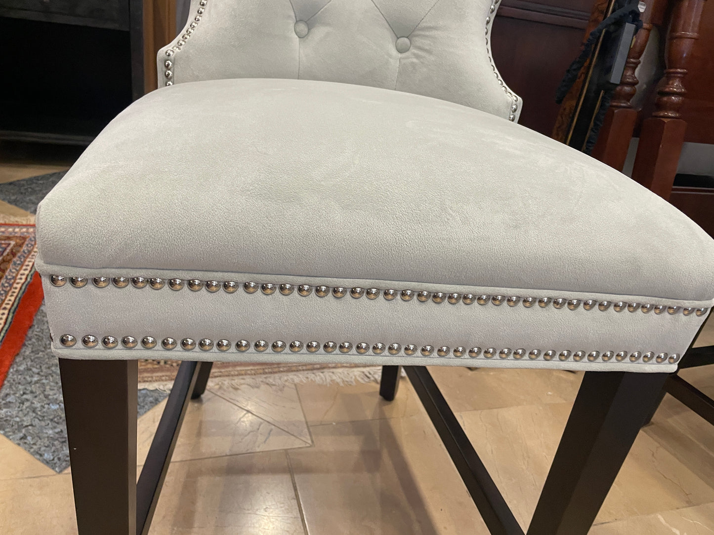 ZGallerie "Charlotte" Tufted Barstool (Two available 0NR001 and 0NR002)