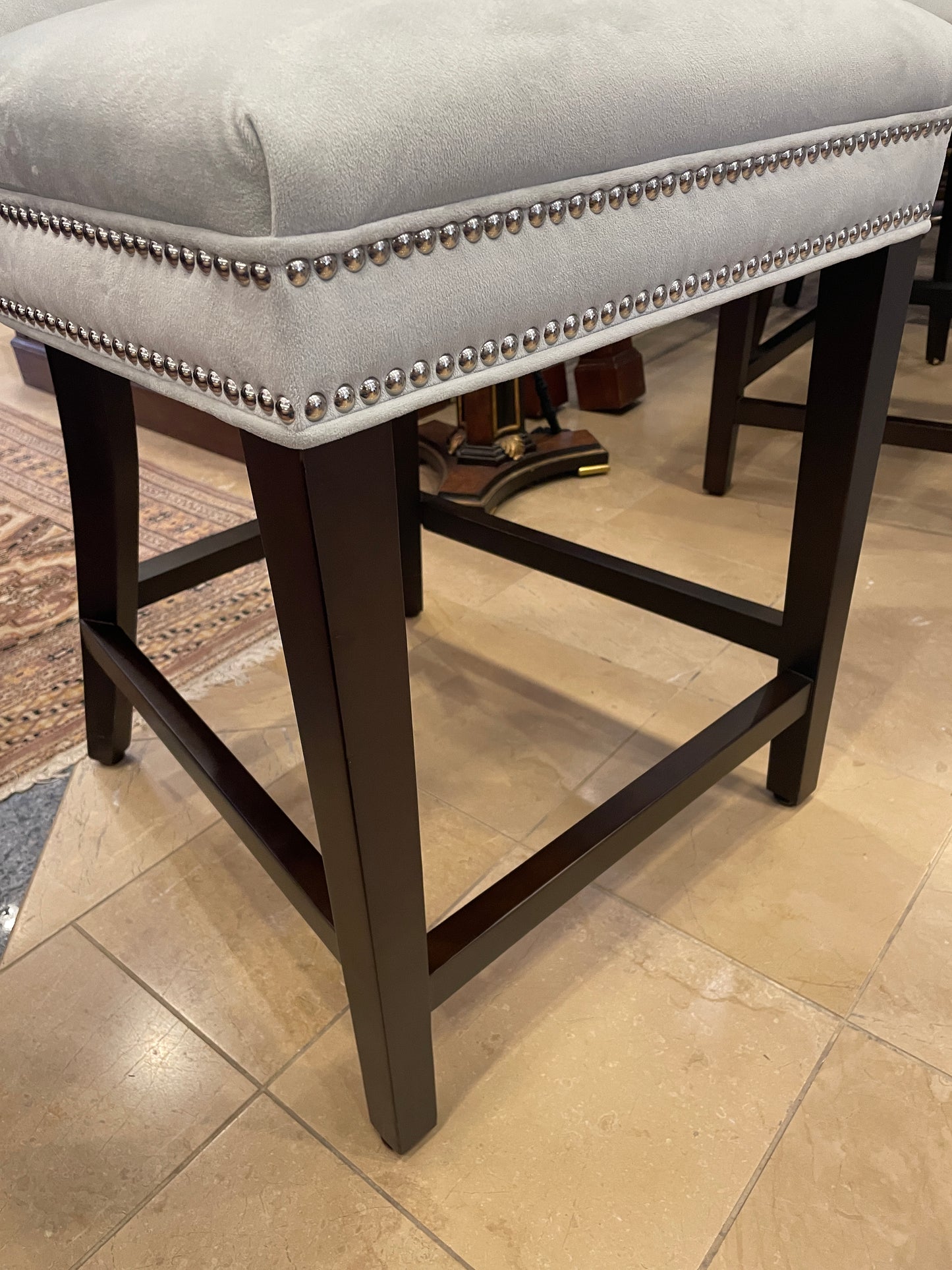 ZGallerie "Charlotte" Tufted Barstool (Two available 0NR001 and 0NR002)