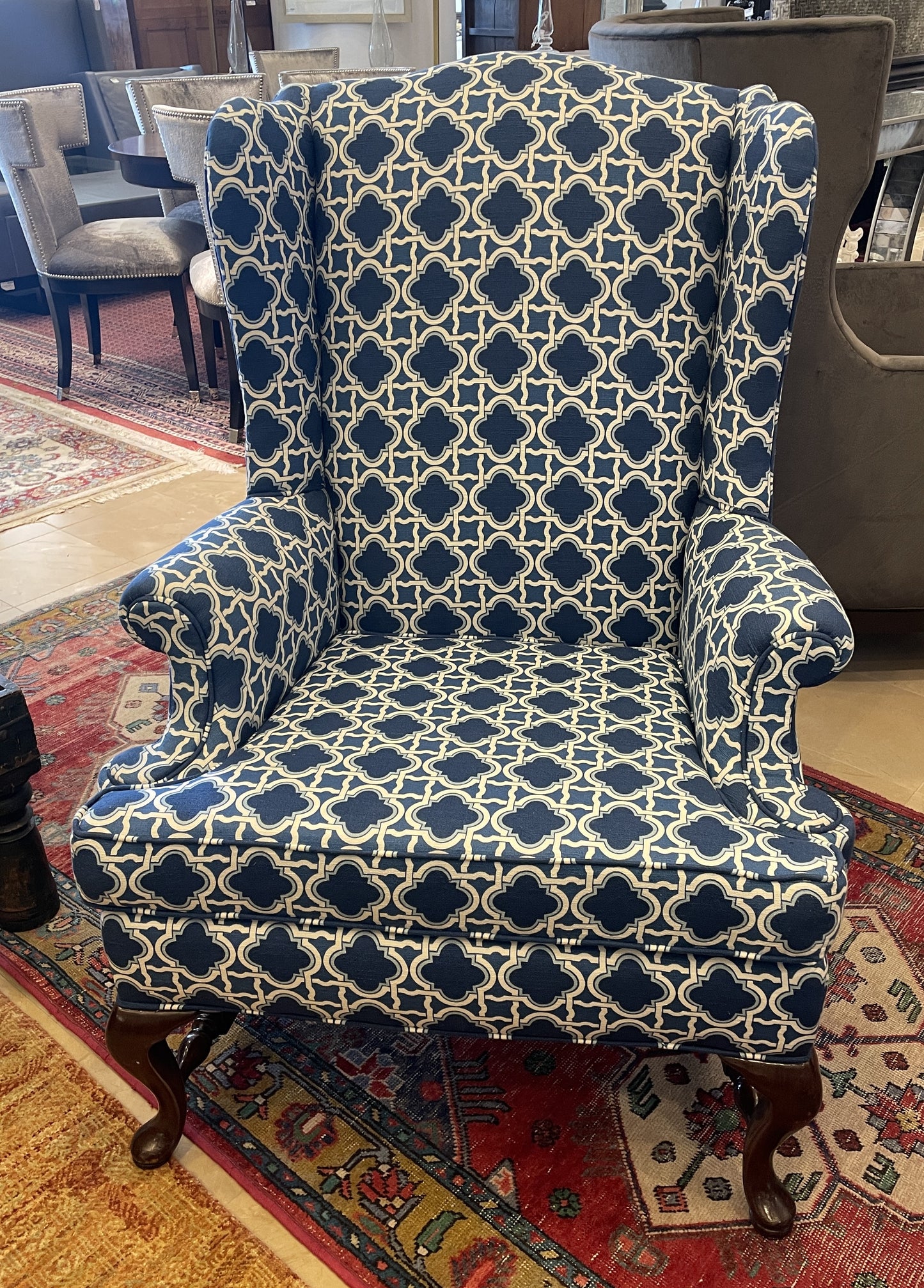 Hickory Chair Wing Chair, Reupholstered (Two available 0NS001 and 0NS002)