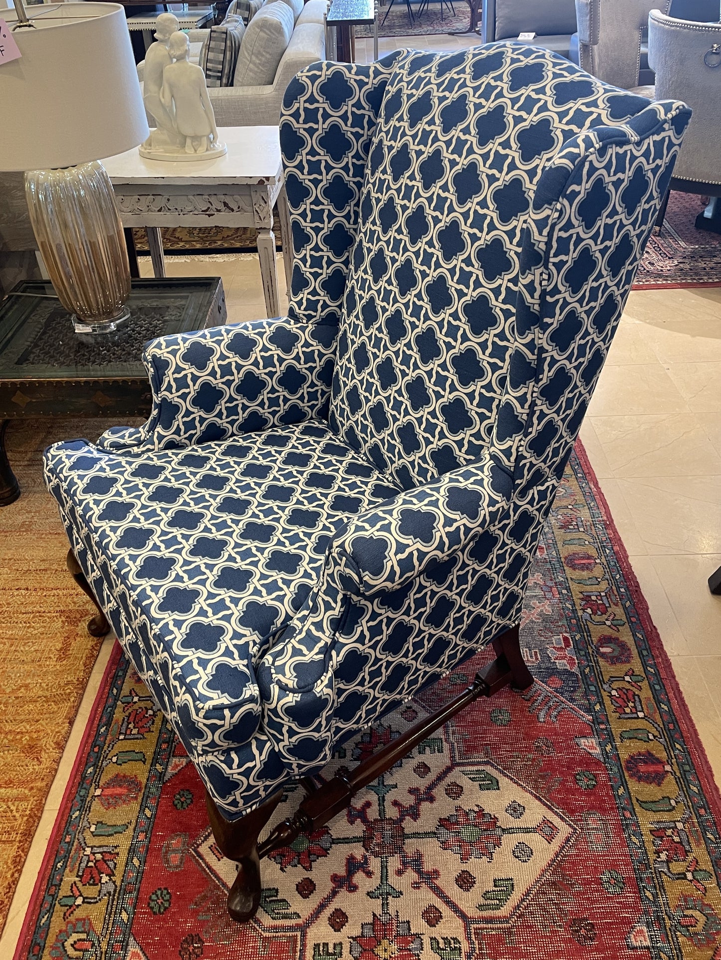 Hickory Chair Wing Chair, Reupholstered (Two available 0NS001 and 0NS002)