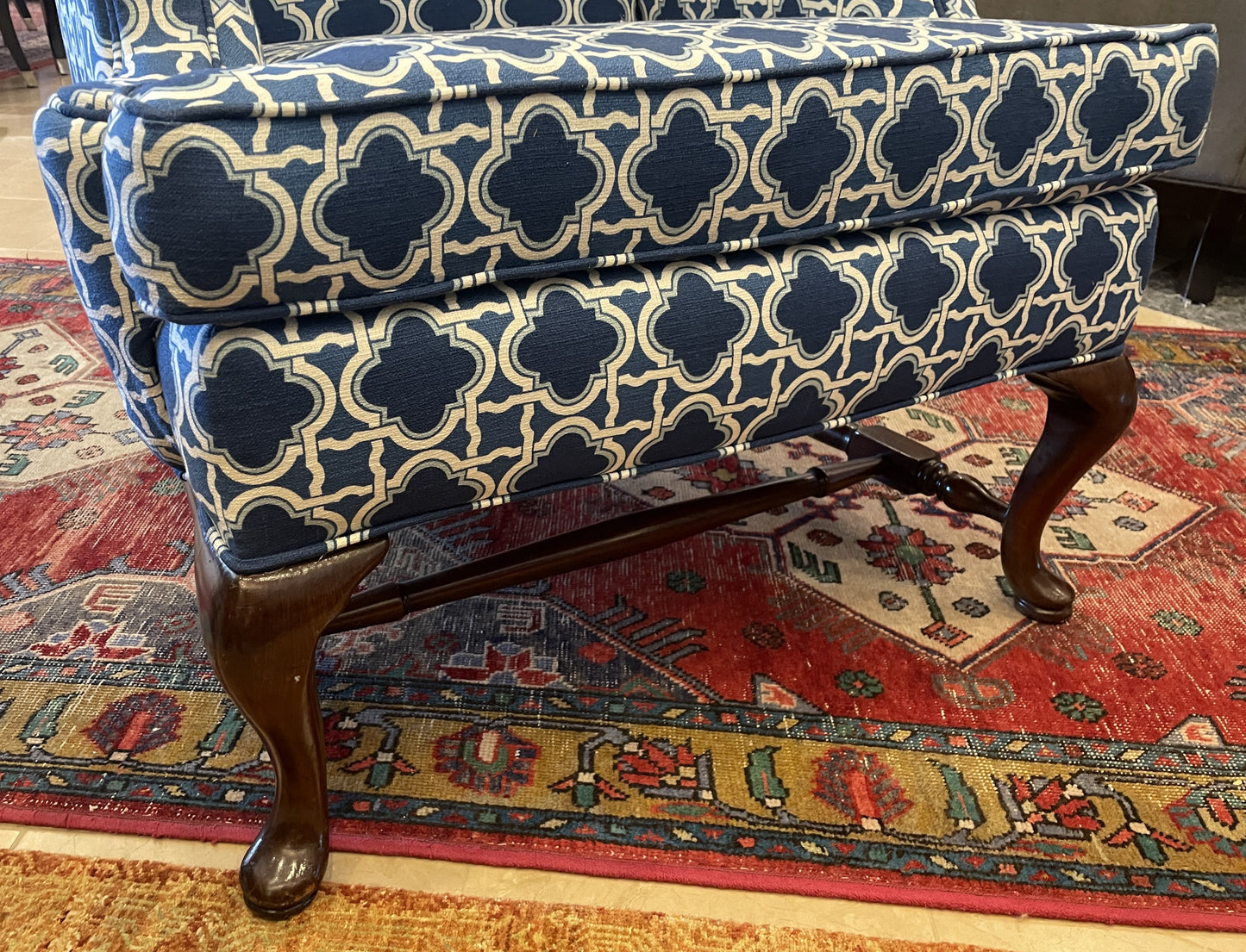Hickory Chair Wing Chair, Reupholstered (Two available 0NS001 and 0NS002)