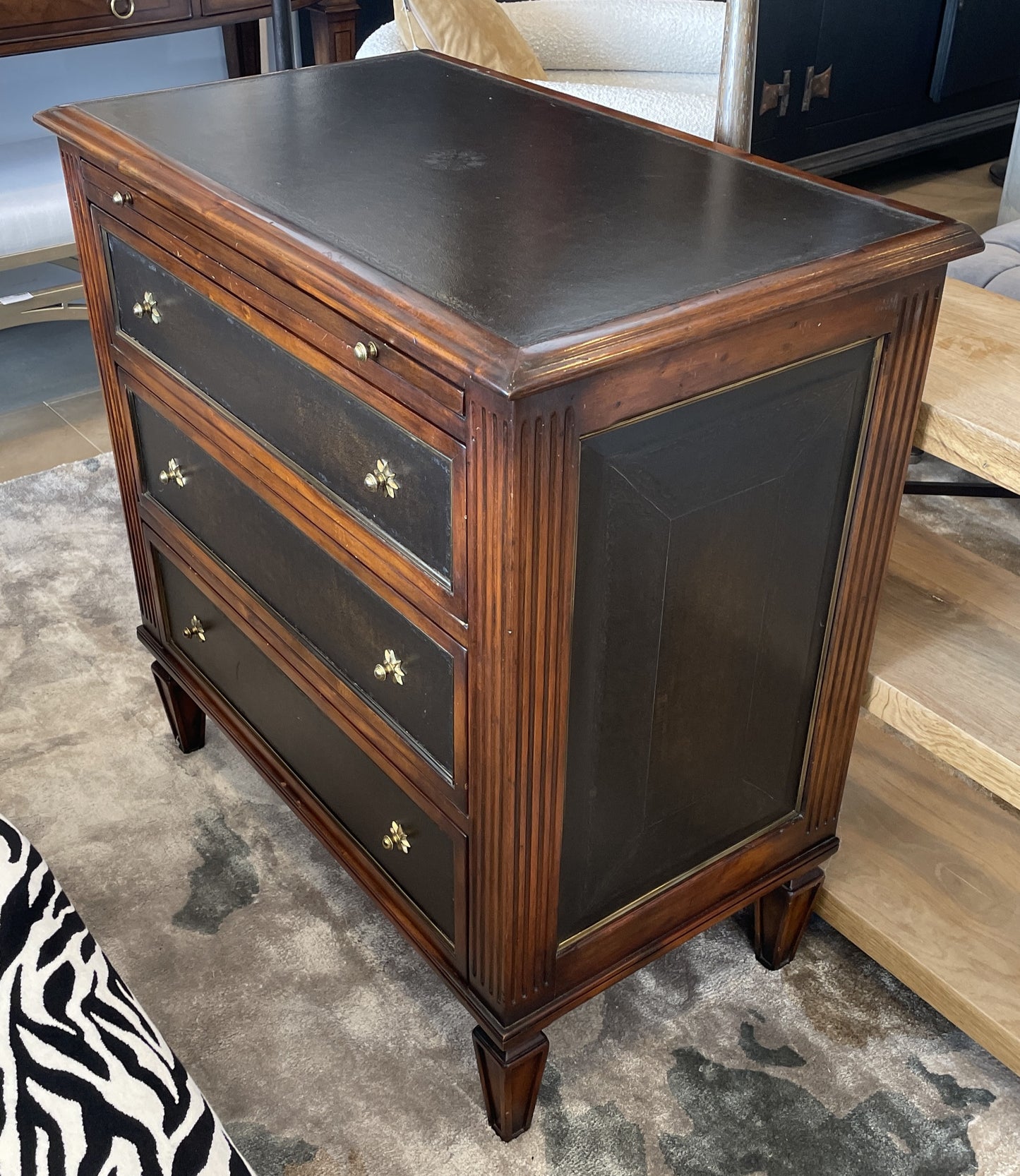 Theodore Alexander Leather Four Drawer Chest (0NT005)