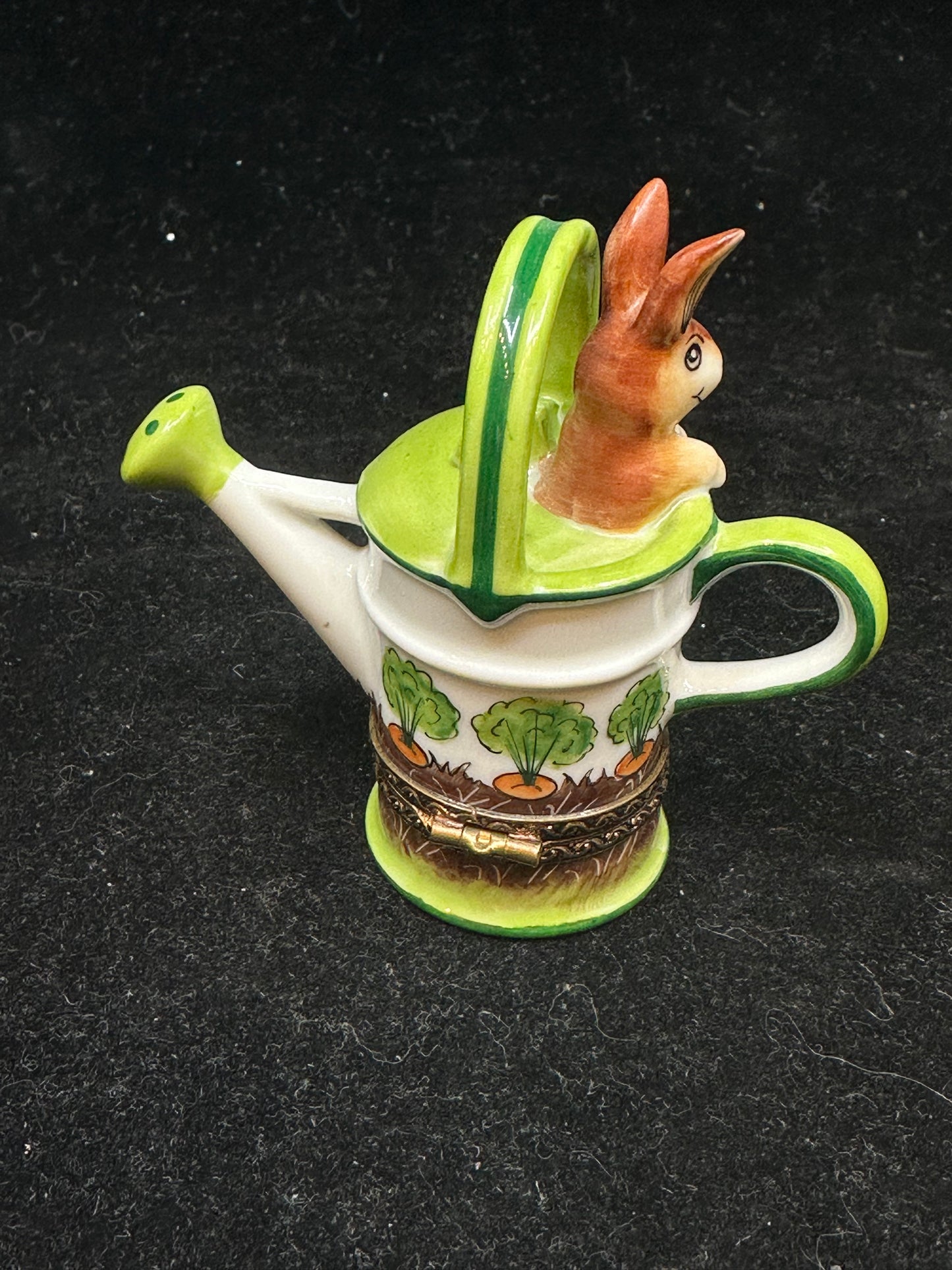 Limoges Bunny in Watering Can Trinket Box (26990)