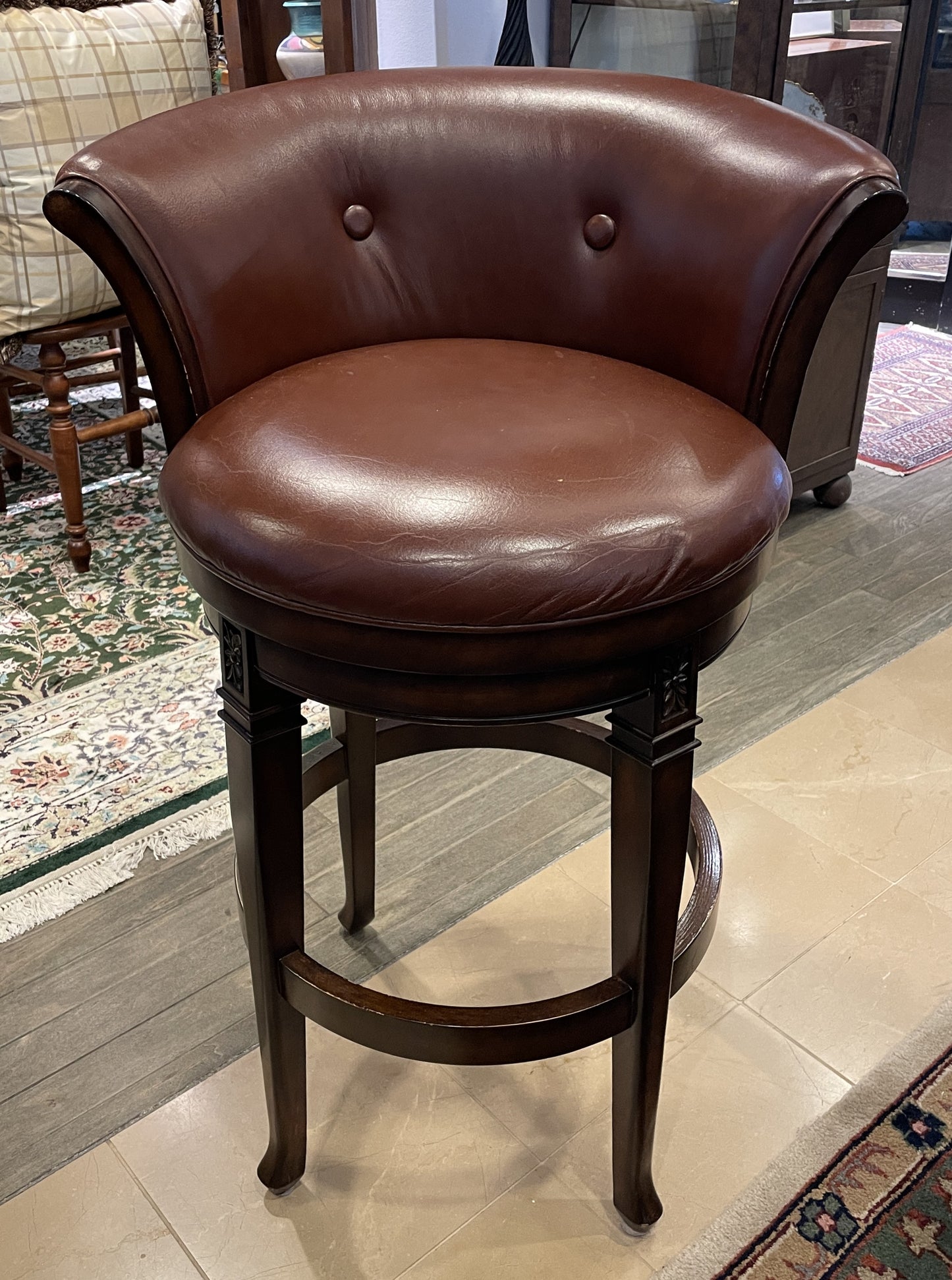 Hillsdale Barstool in Leather (Two available 0NT002 and 0NT003)