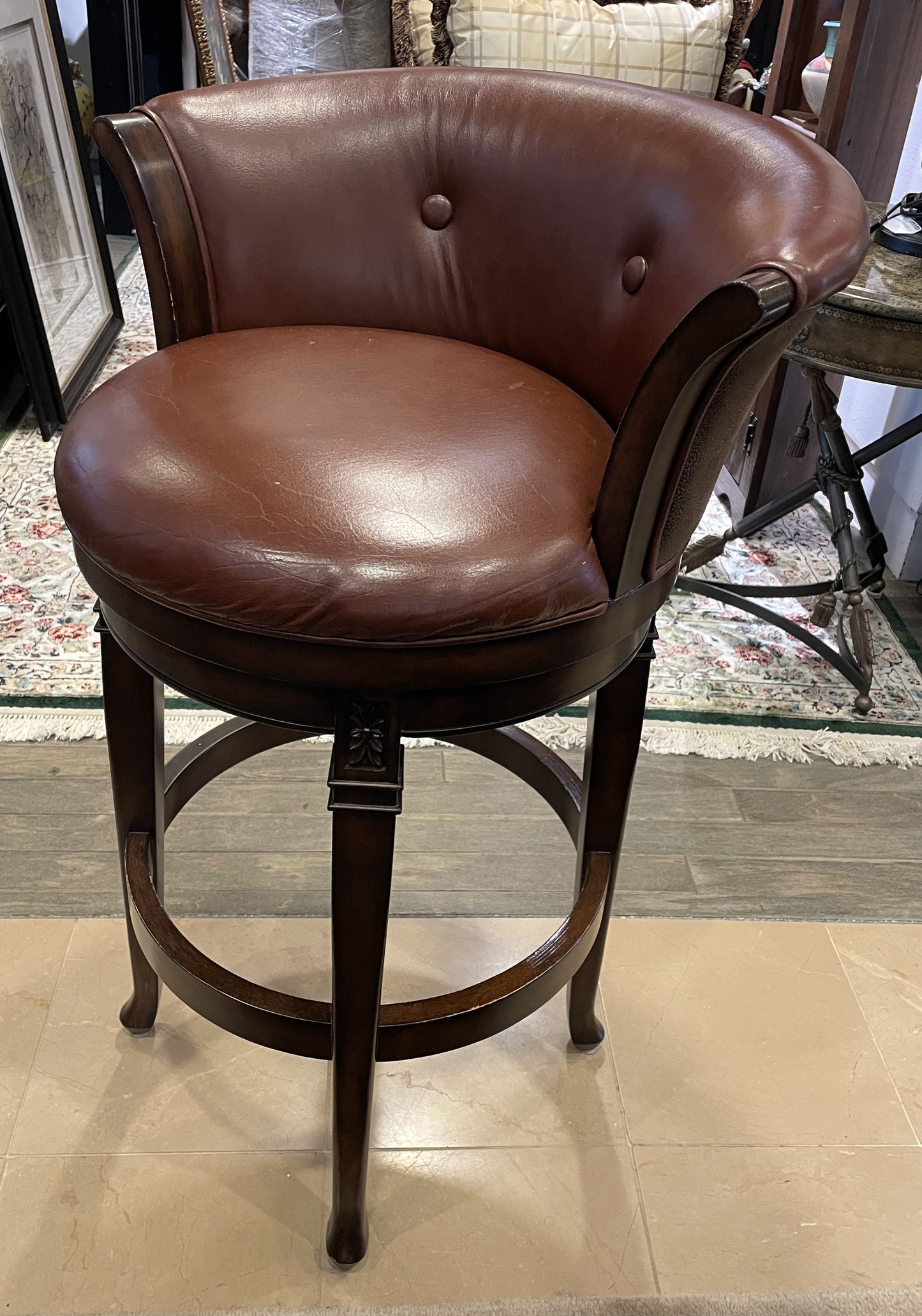 Hillsdale Barstool in Leather (Two available 0NT002 and 0NT003)