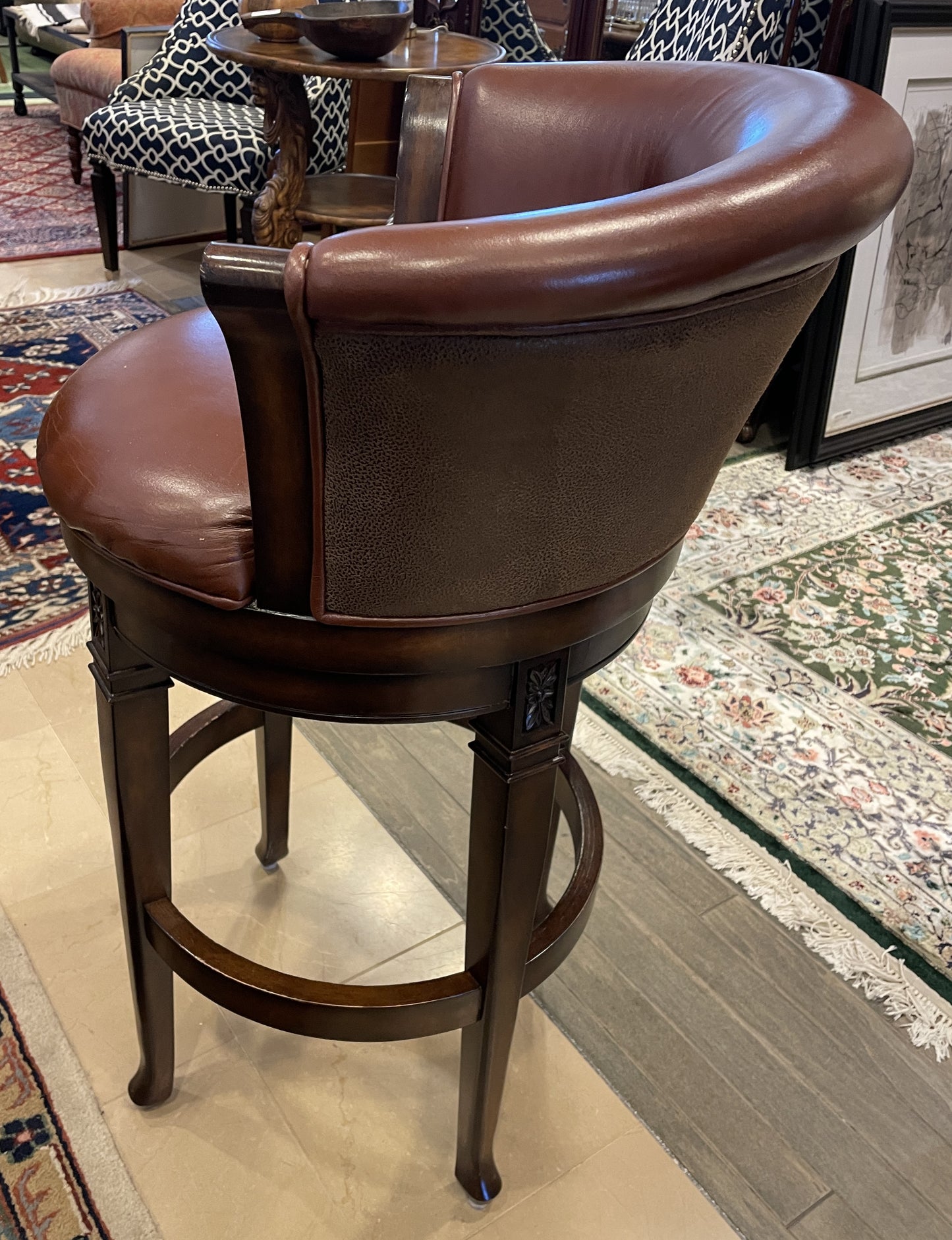 Hillsdale Barstool in Leather (Two available 0NT002 and 0NT003)
