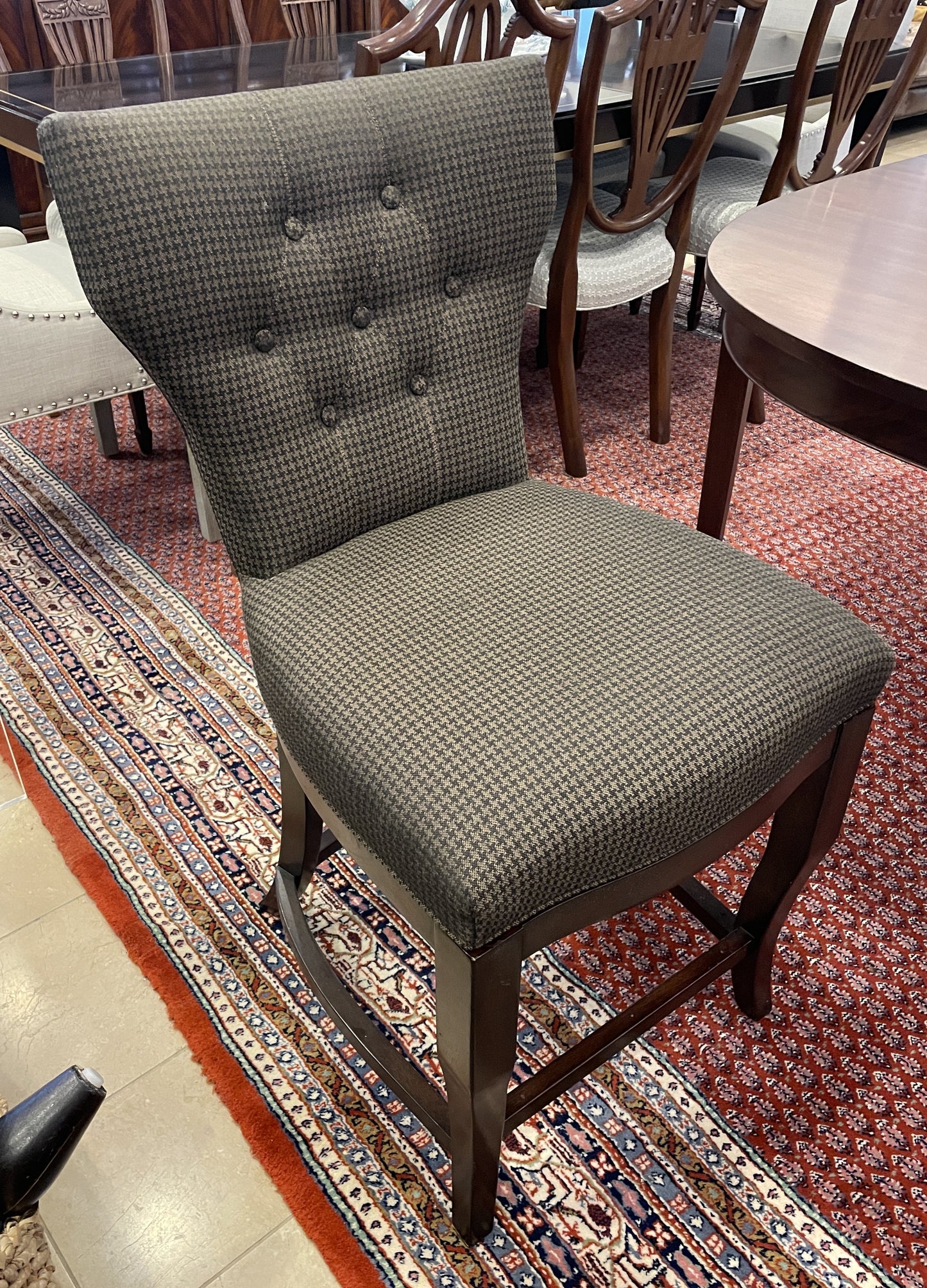 Houndstooth Swivel Barstool, AS IS Counter Height (Four available 0NT00E, 00F, 00G, 00H)