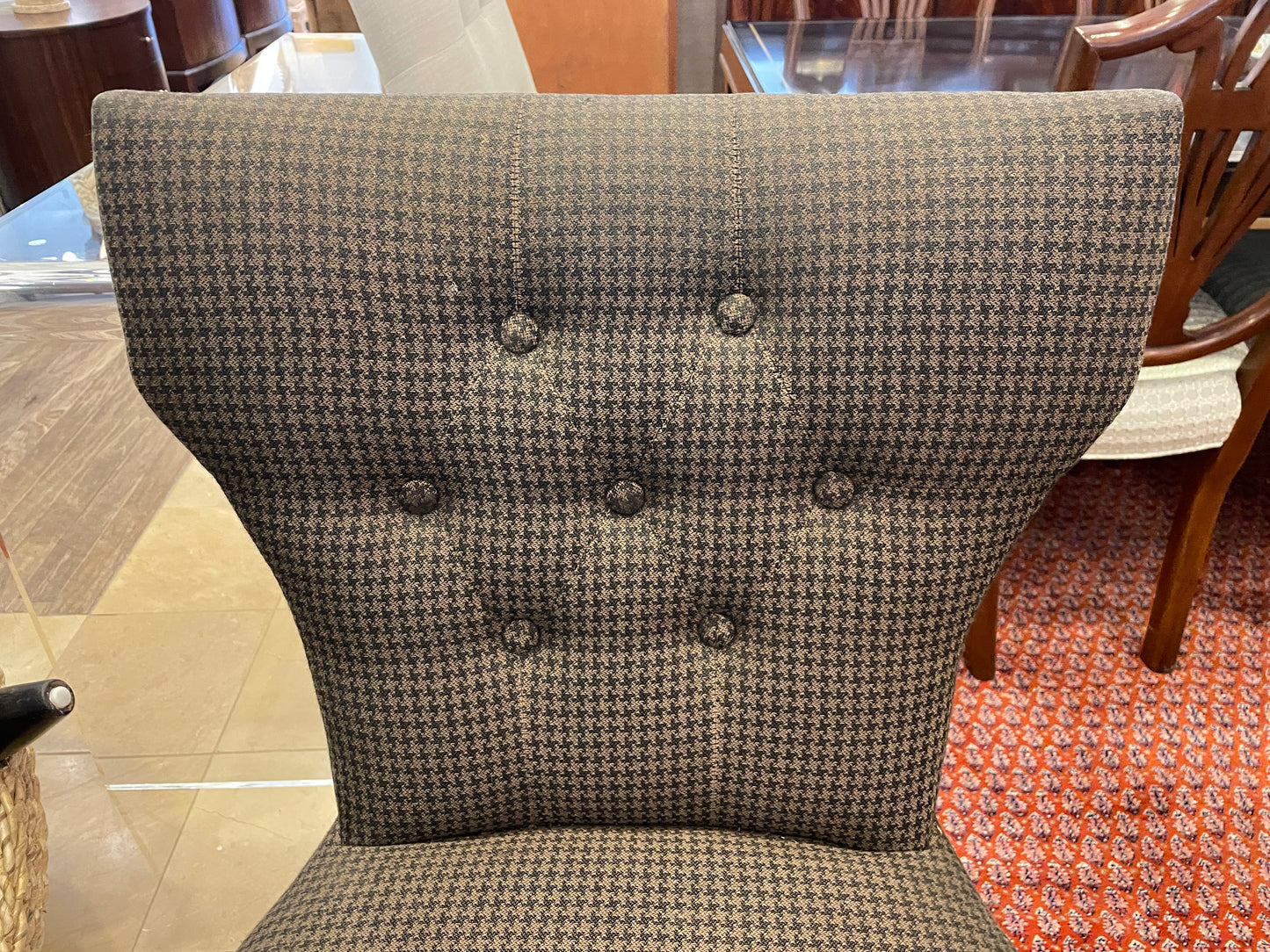Houndstooth Swivel Barstool, AS IS Counter Height (Four available 0NT00E, 00F, 00G, 00H)