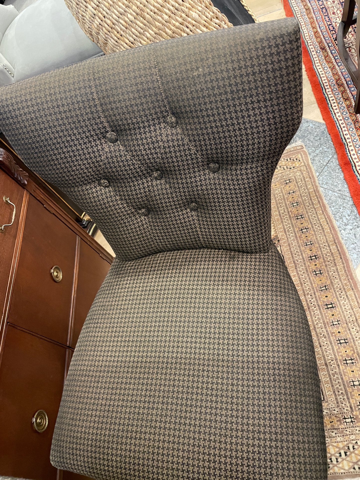 Houndstooth Swivel Barstool, AS IS Counter Height (Four available 0NT00E, 00F, 00G, 00H)
