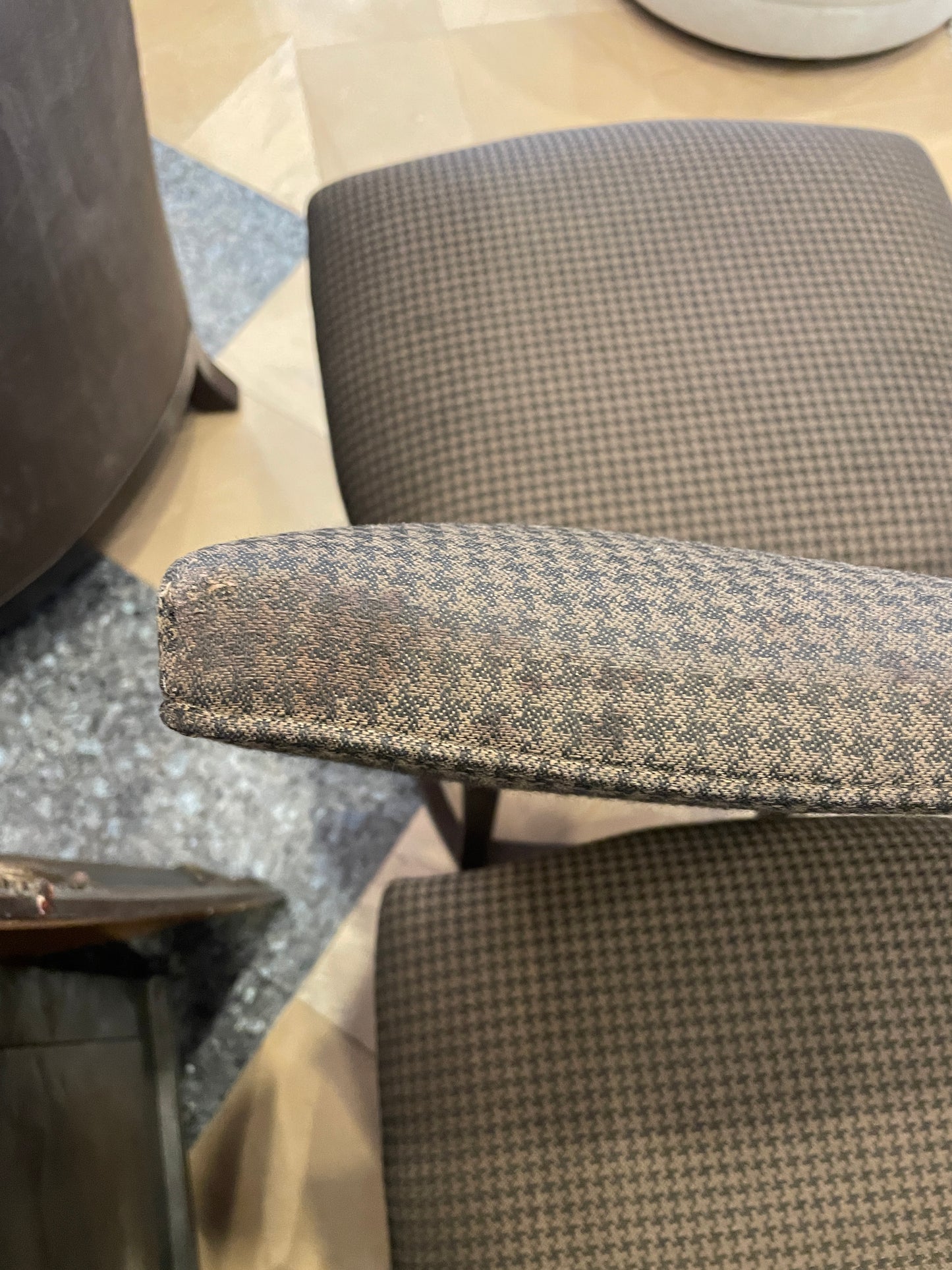 Houndstooth Swivel Barstool, AS IS Counter Height (Four available 0NT00E, 00F, 00G, 00H)